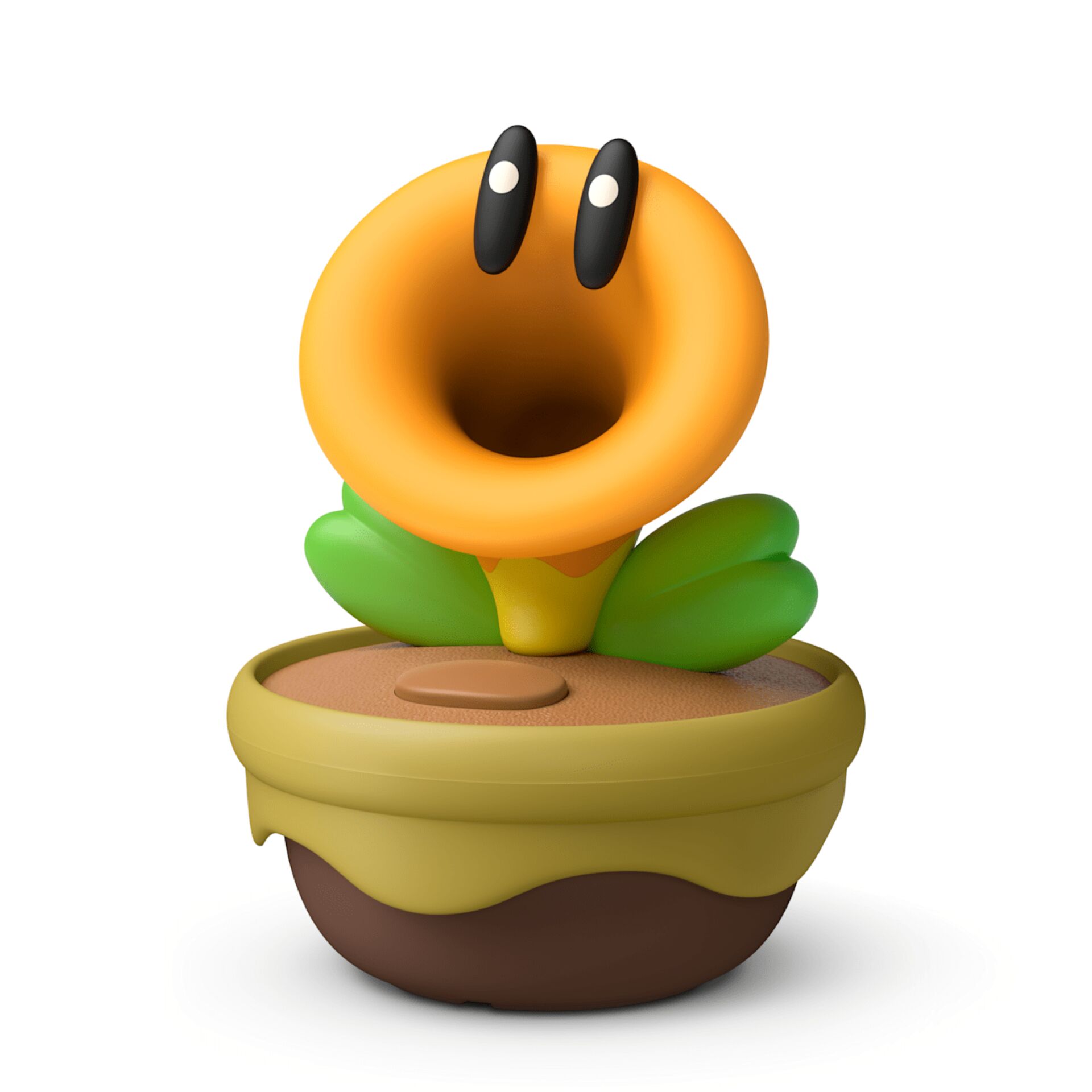 Donut, Blumentopf, Orangene Blüte, niedlicher Charakter, 3D-Modell