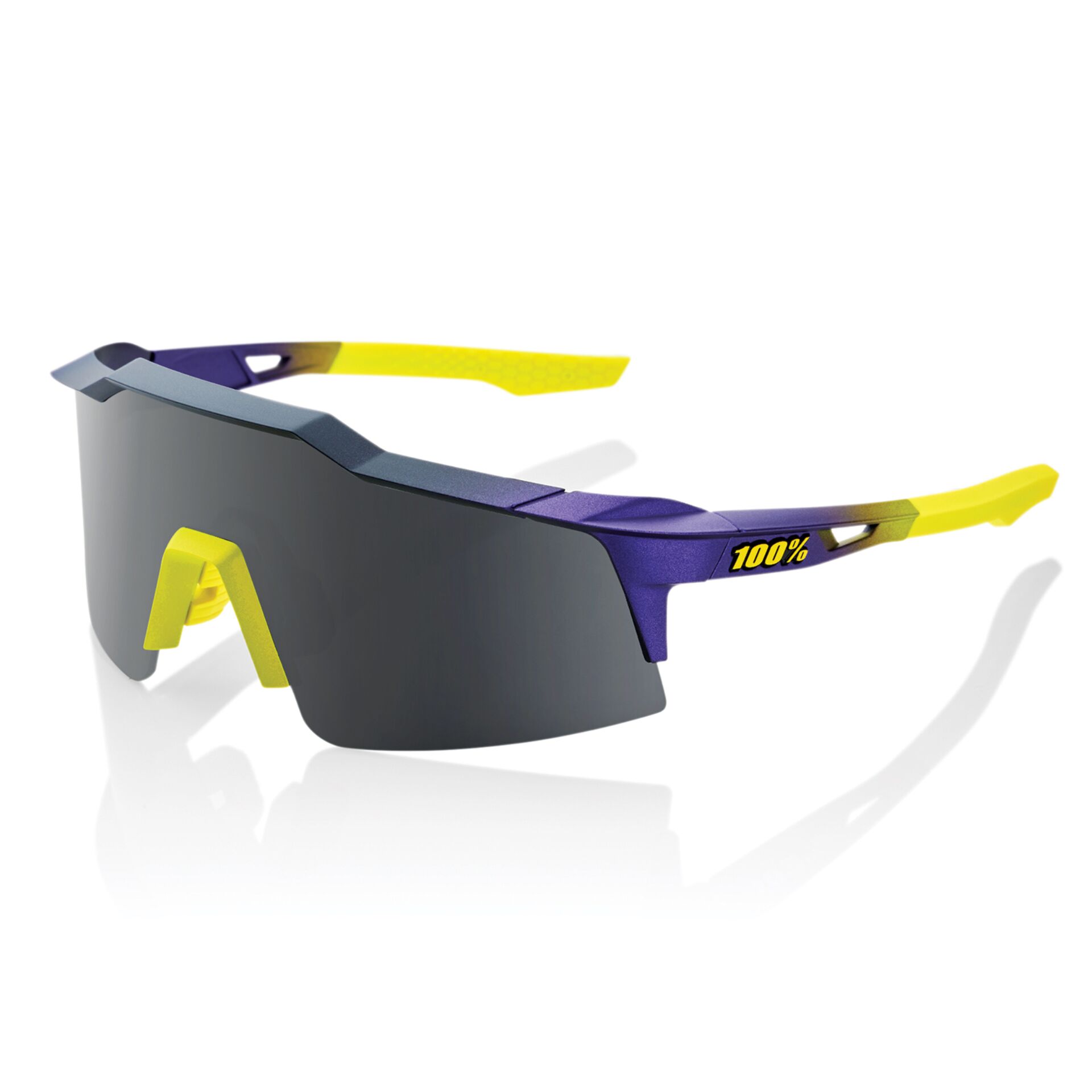 Sonnenbrille, Sportbrille, Spiegelglas, Polycarbonat, Gelbe Akzente