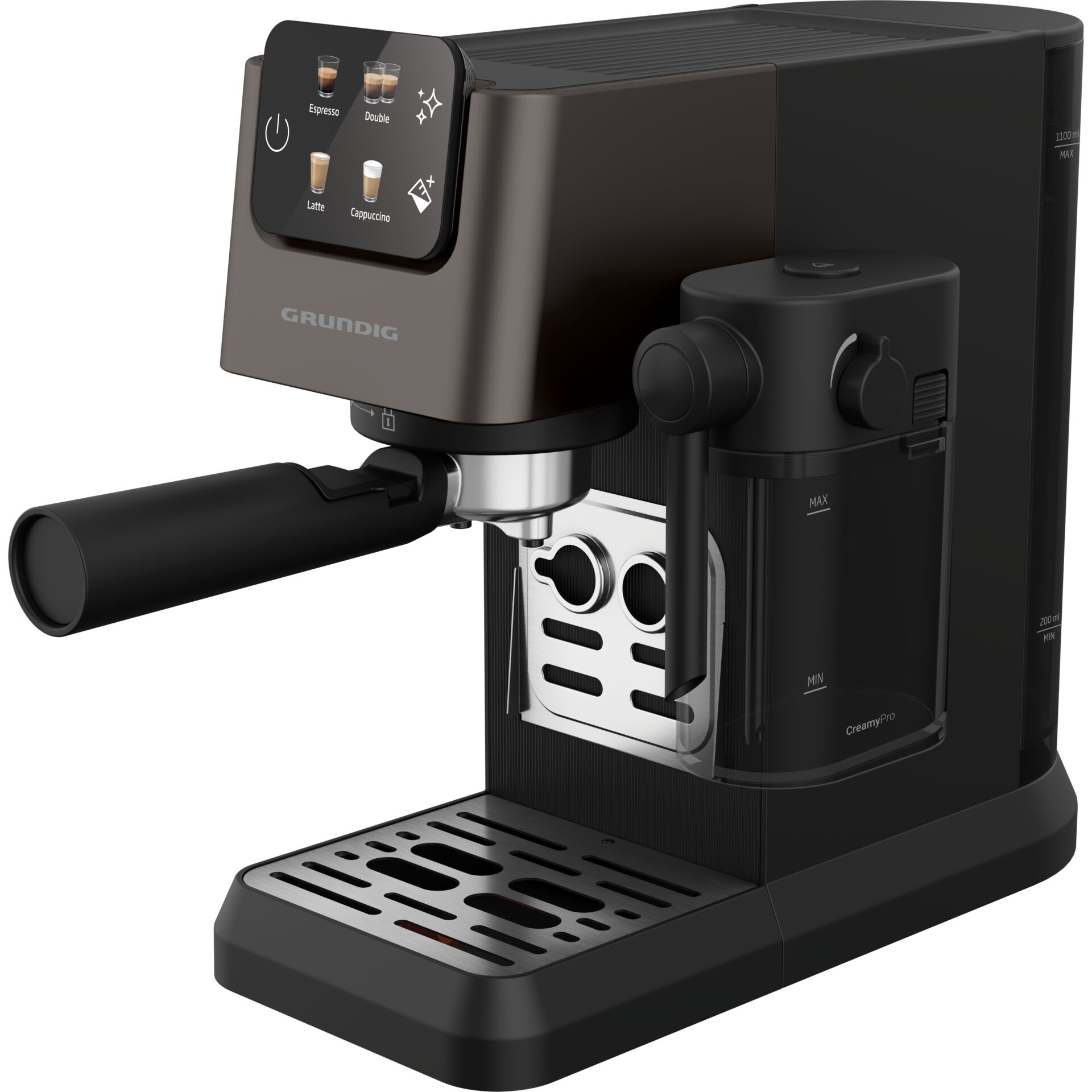 Espresso Maschine, Grind Pro, Portafilter, Milchschaum, Manuell Hebel