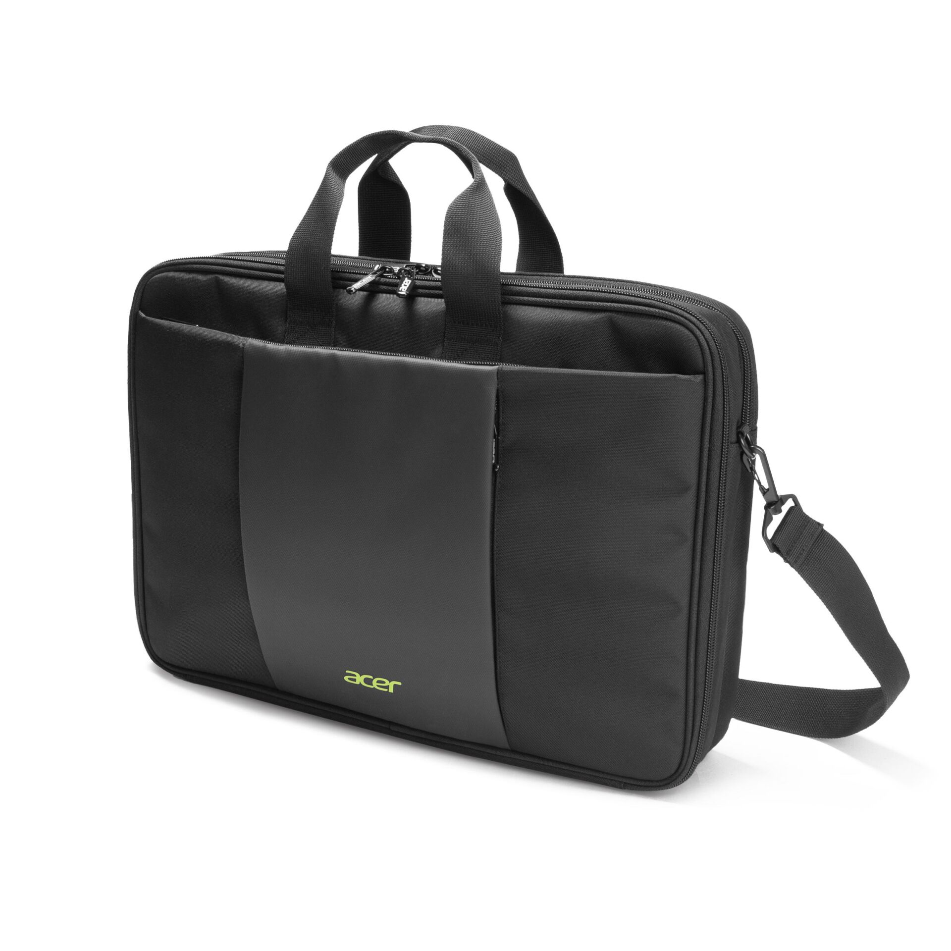 Laptoptasche, Schwarze Tasche, Tragegriff, Schultergurt, Reißverschlussfach
