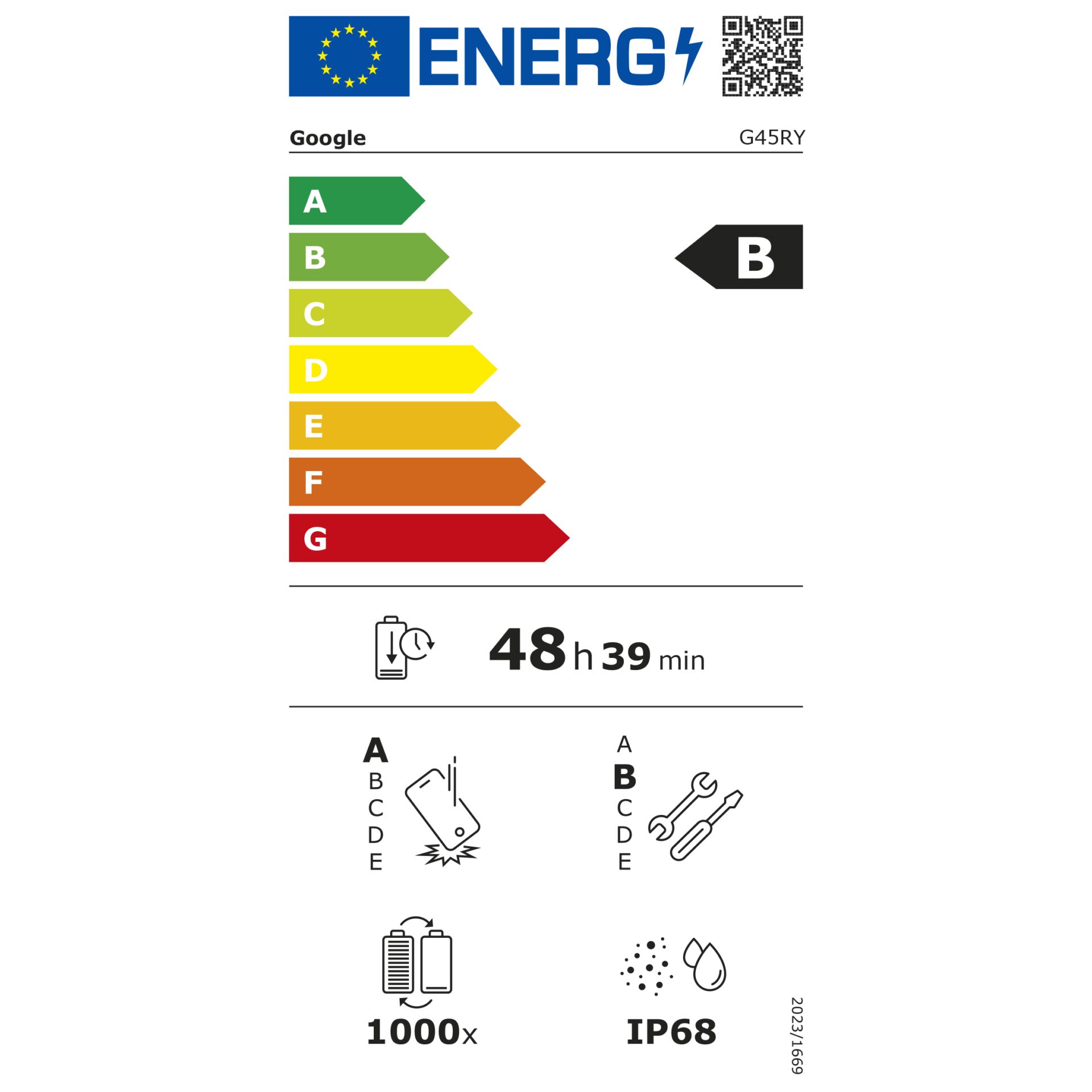 Energieeffizienz, LED, Glasfront, Batteriefach, 48 h 39 min
