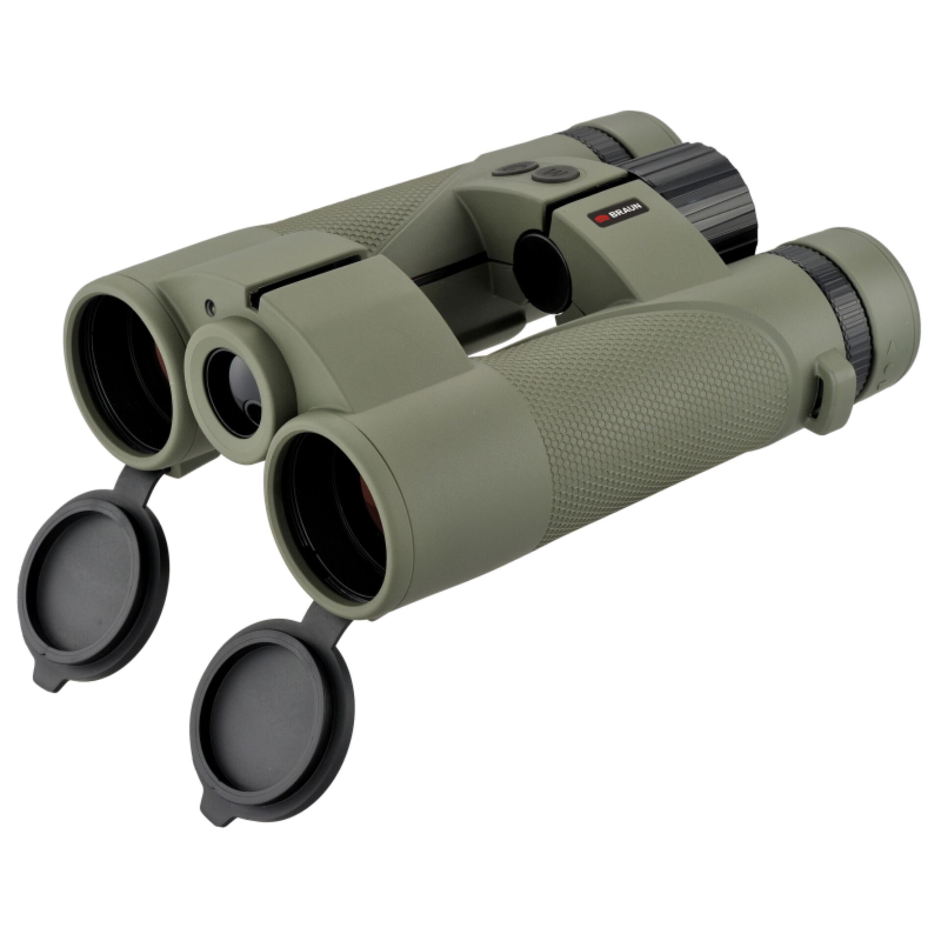Fernglas, Binoculars, Grün, Gummiarmierung, Objektivdeckel