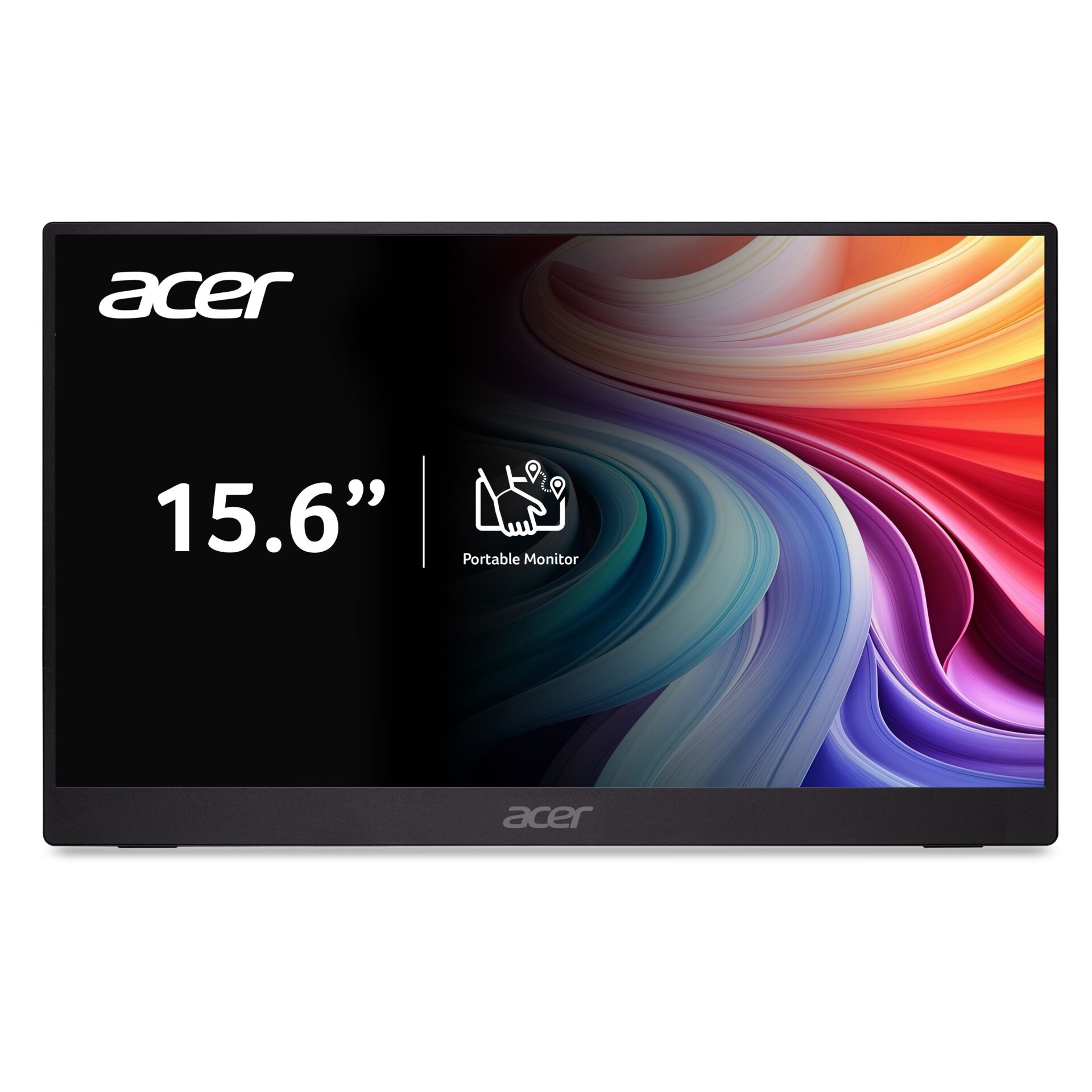 Monitor, 15.6 Zoll, Tragbarer Monitor, LED-Display, Schwarzrahmen