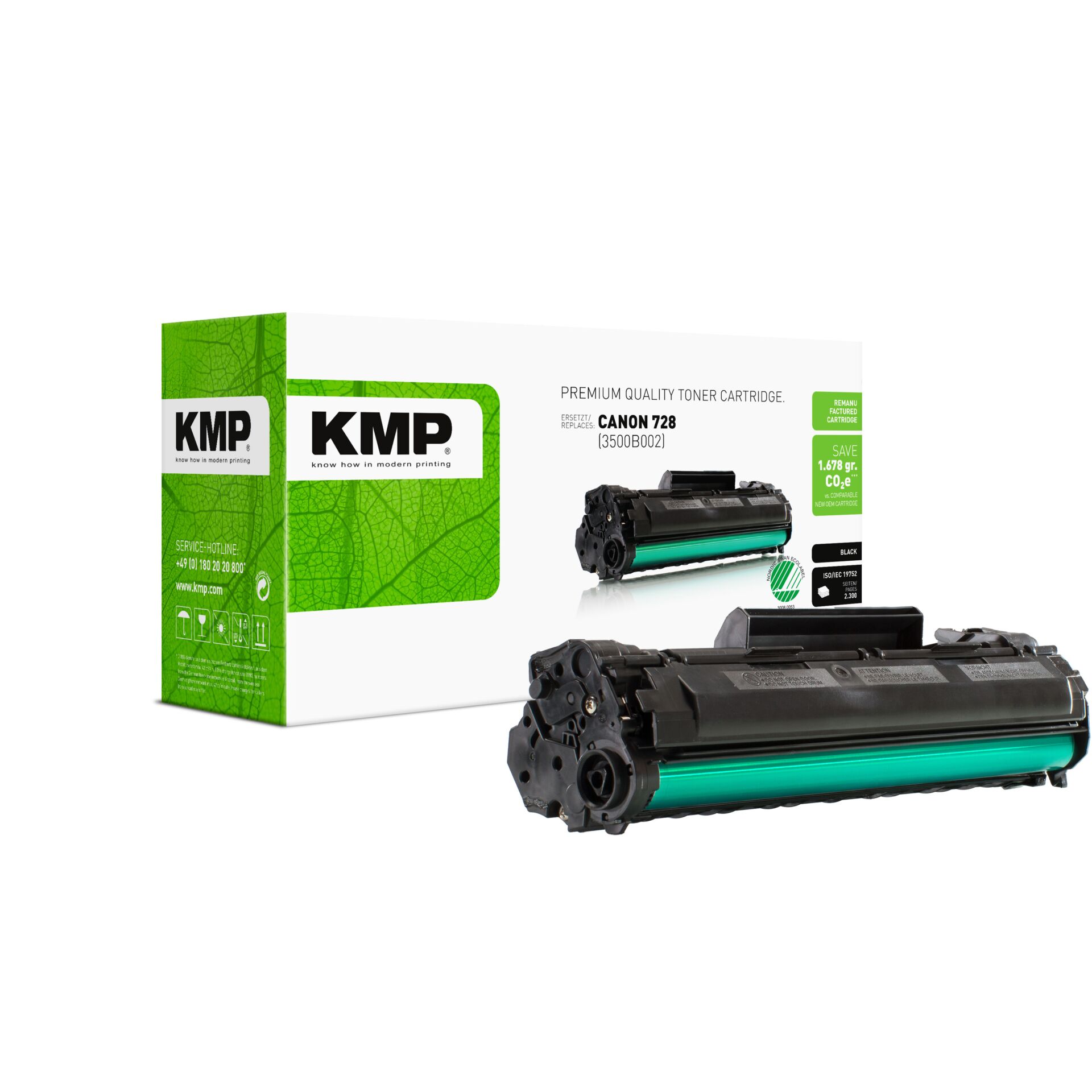 Maschine, Computerausrüstung, Elektronik, Hardware, Tonerpatrone, Druckertoner, grüne Trommel, Canon 728, KMP