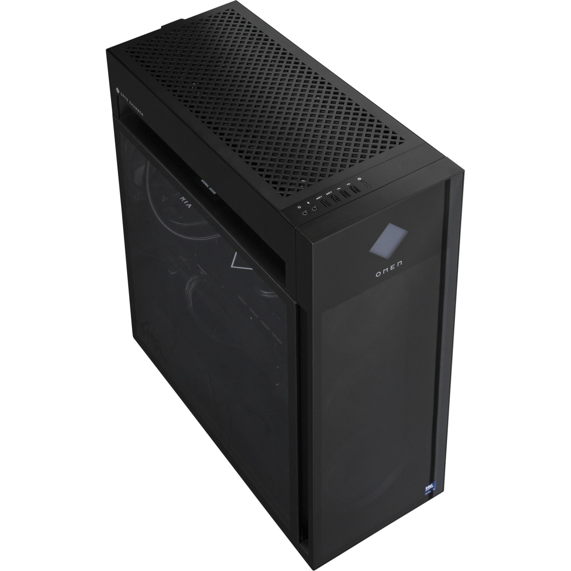 Gaming-PC, Mid-tower, Schwarzes Gehäuse, Glas-Seitenwand, Vorderseite USB
