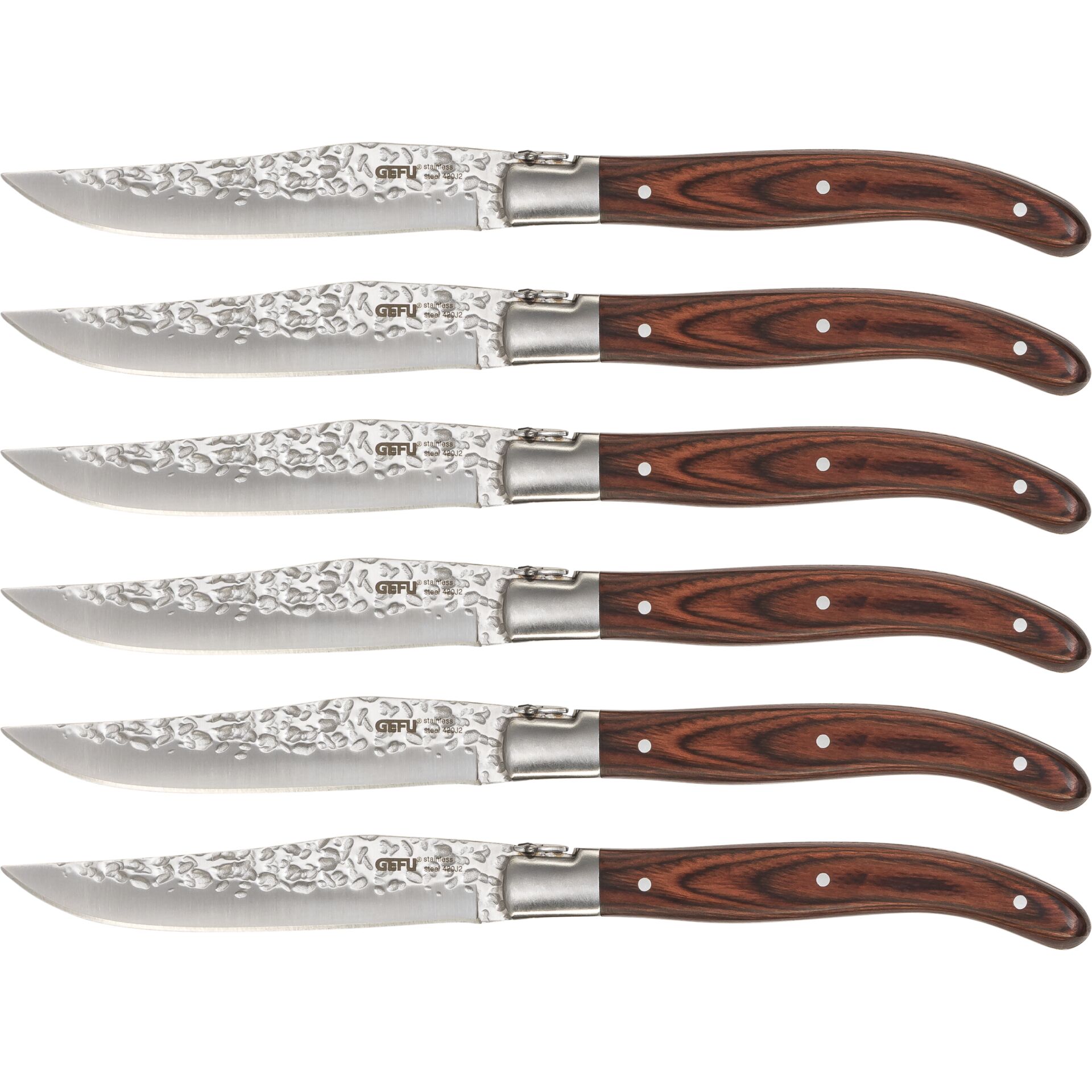 chef knife, stainless steel, Holzgriff, gemustertes Messerblatt, Mehrteilige Packung