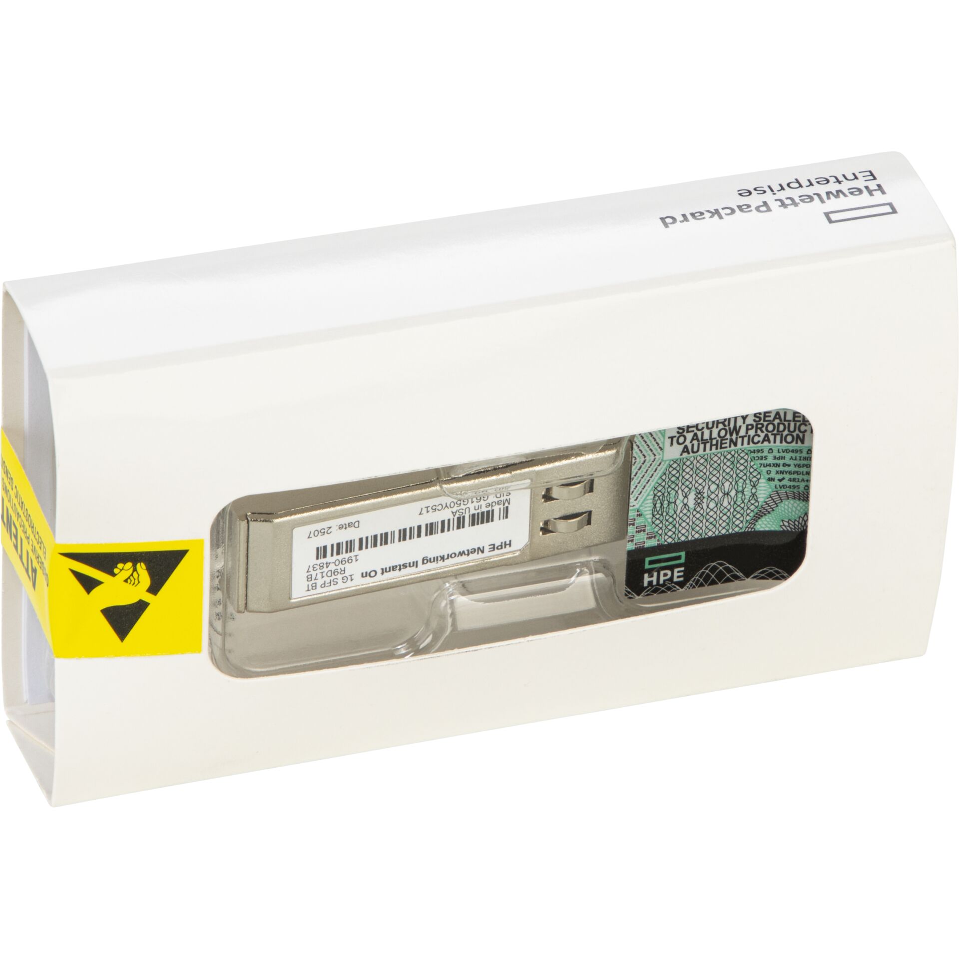 SFP Modul, Transceiver, HPE, Kunststoffgehäuse, Beschriftete Hardware