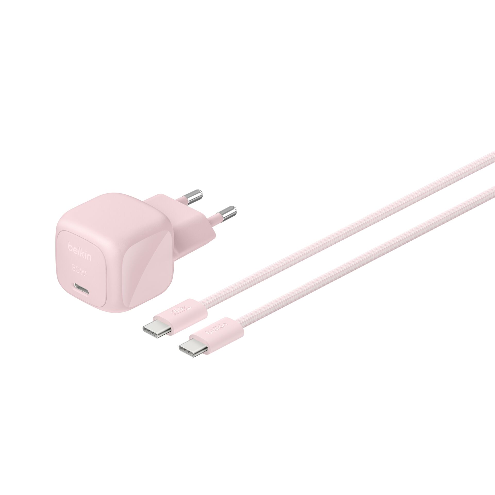 Netzteil, USB-C, Ladekabel, Pink, Reiseladegerät