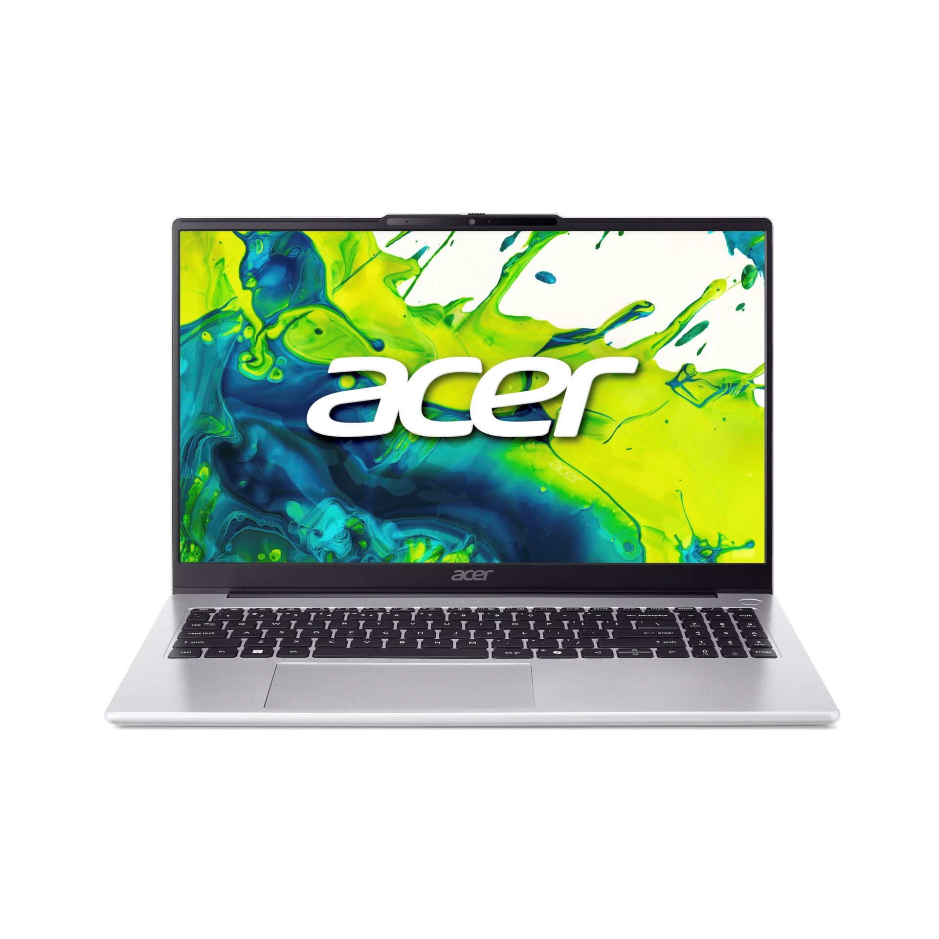 laptop, acER, silver, front view, keyboard
