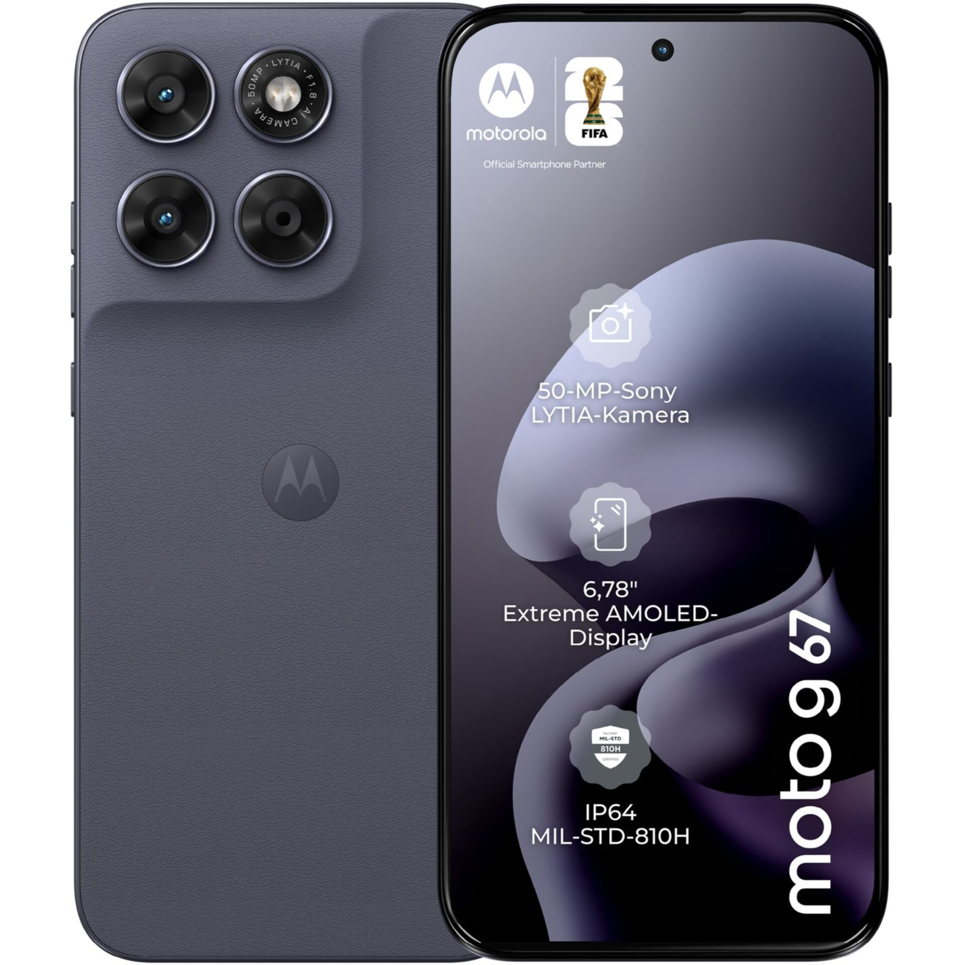 Smartphone, Dreifachkamera, 64MP, OLED-Display, IP64