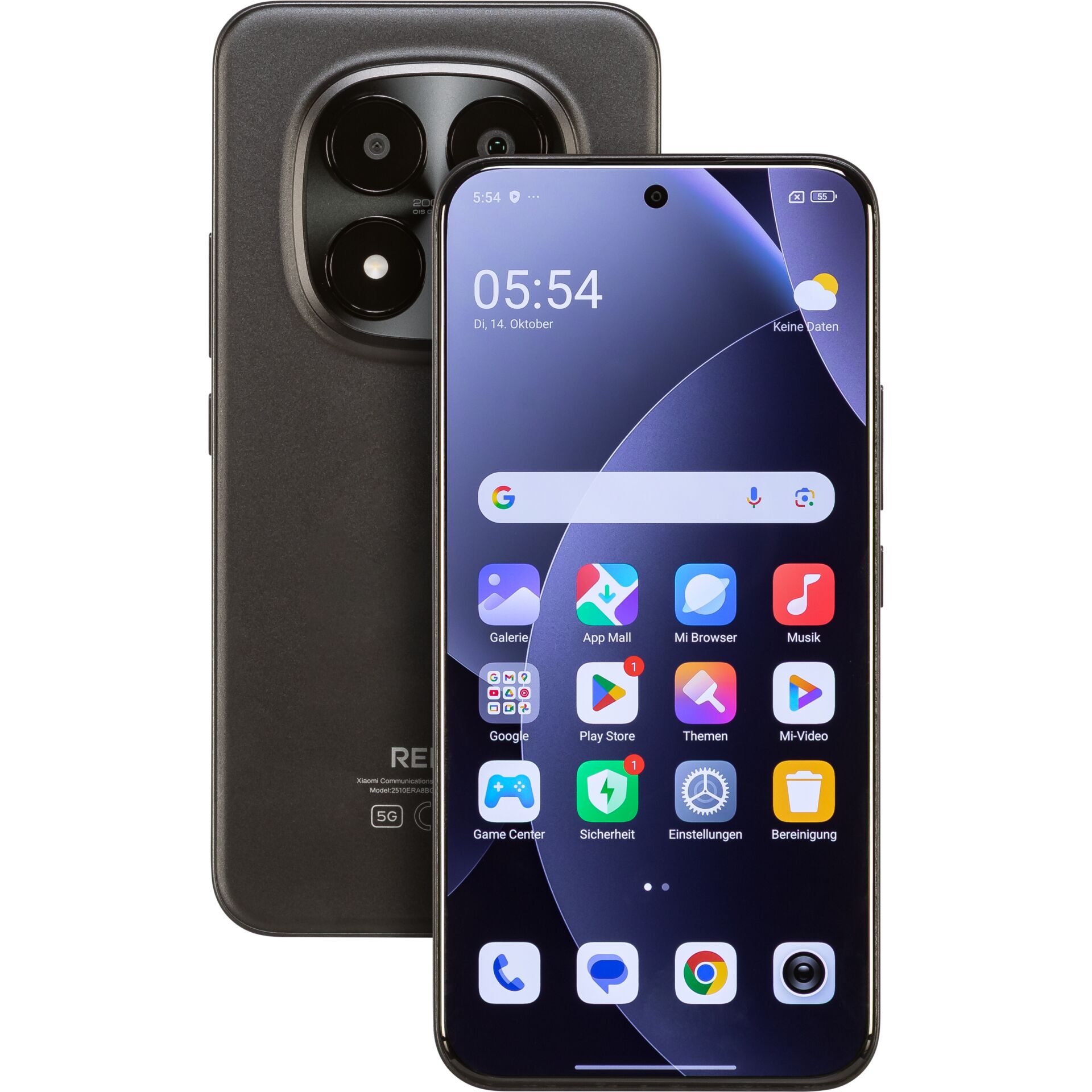smartphone, Quad-Kamera, schwarz, randloses Display, Android