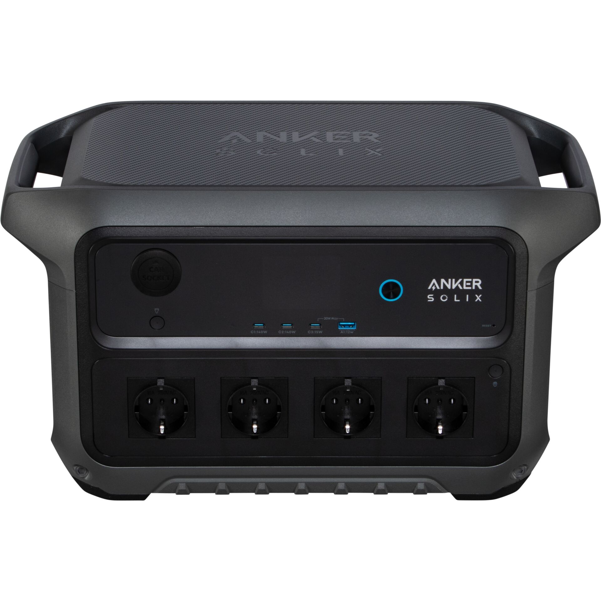 power station, portable generator, multisocket, usb ports, digital display, tragbarer stromgenerator, power station, solarpanel ready, 4x Steckdosen, USB-C ports