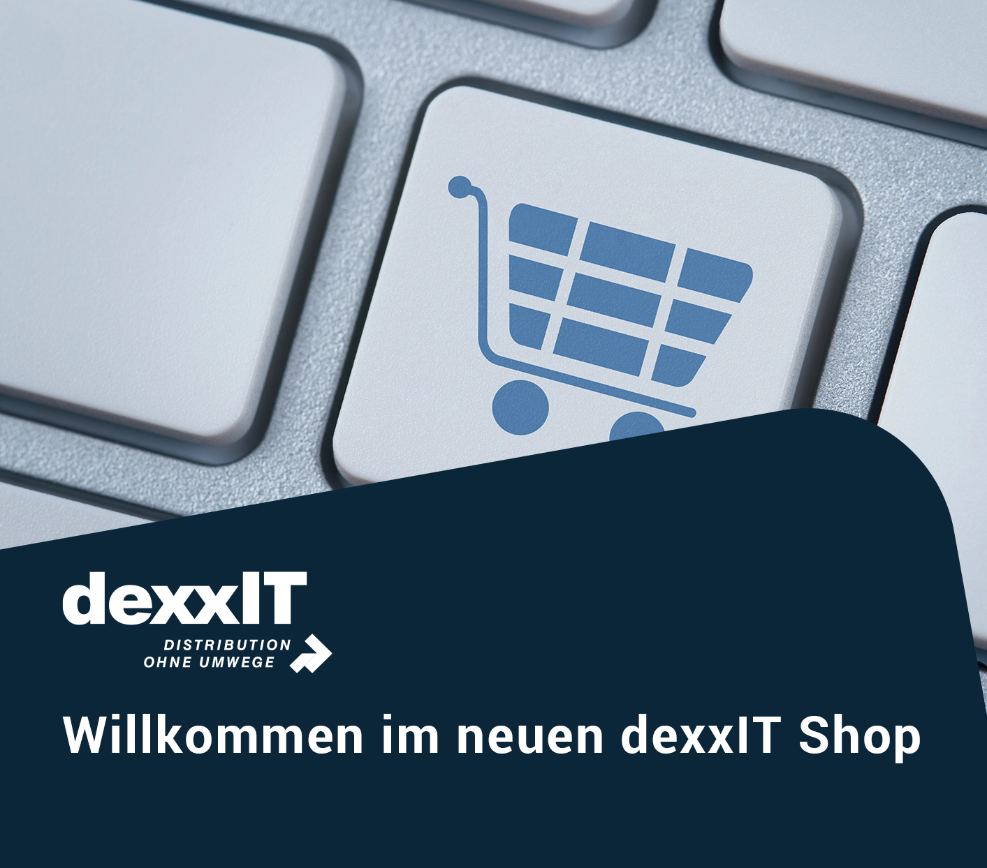 Einkaufswagen, Tastatur, E-Commerce, Online-Handel, Logo-Overlay