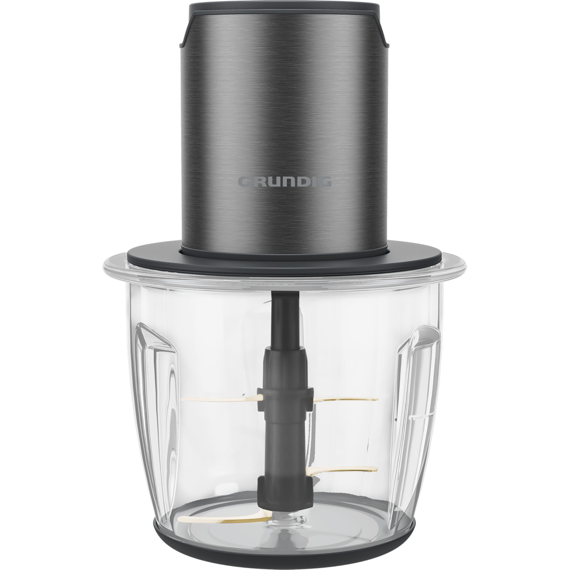 Küchenmaschine, Schneideeinheit, Glasschüssel, Grind-/Mixer-System, Edelstahloptik