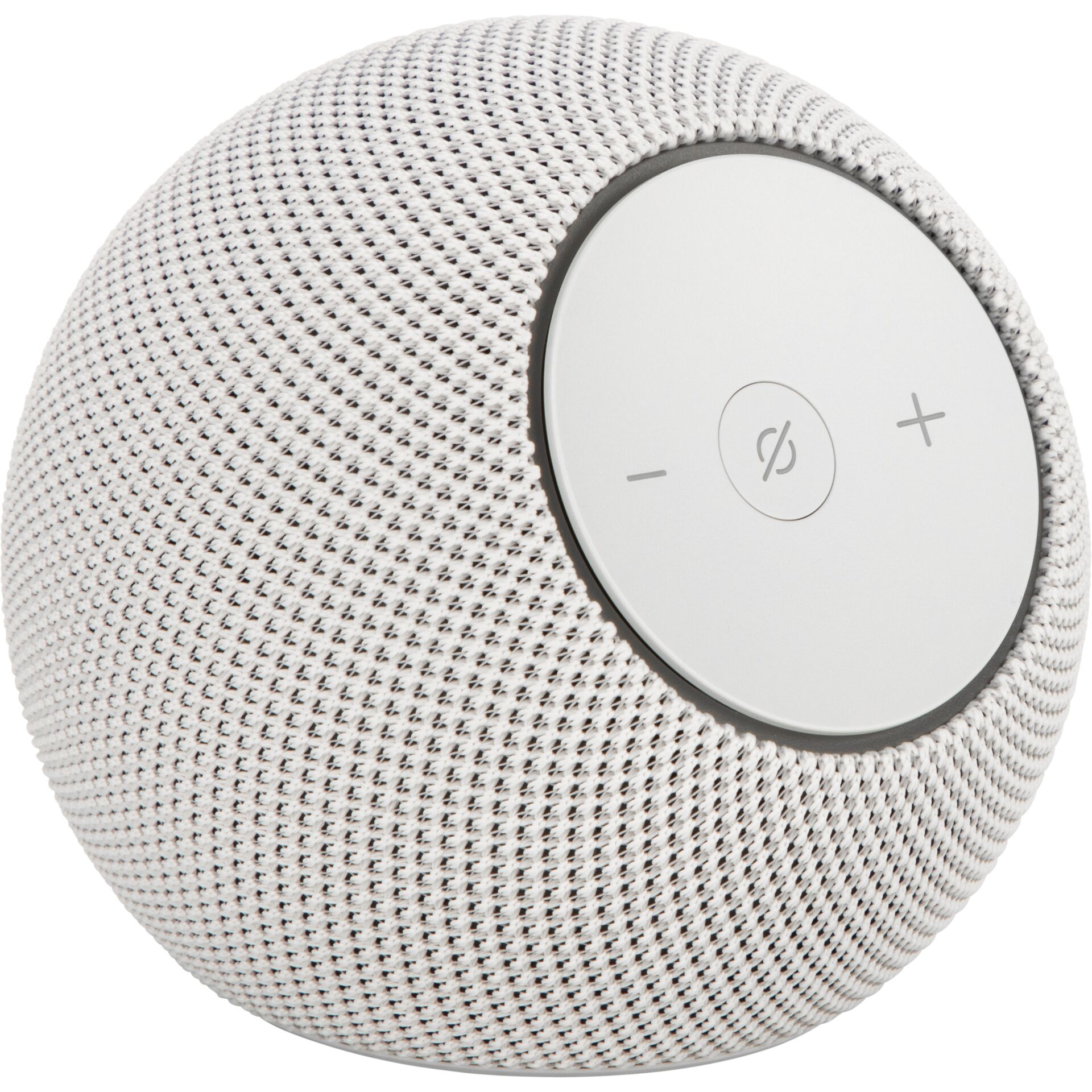 Smart Speaker, Mikrofaser?, Weiß, Lautstärkeregelung, Runde Form