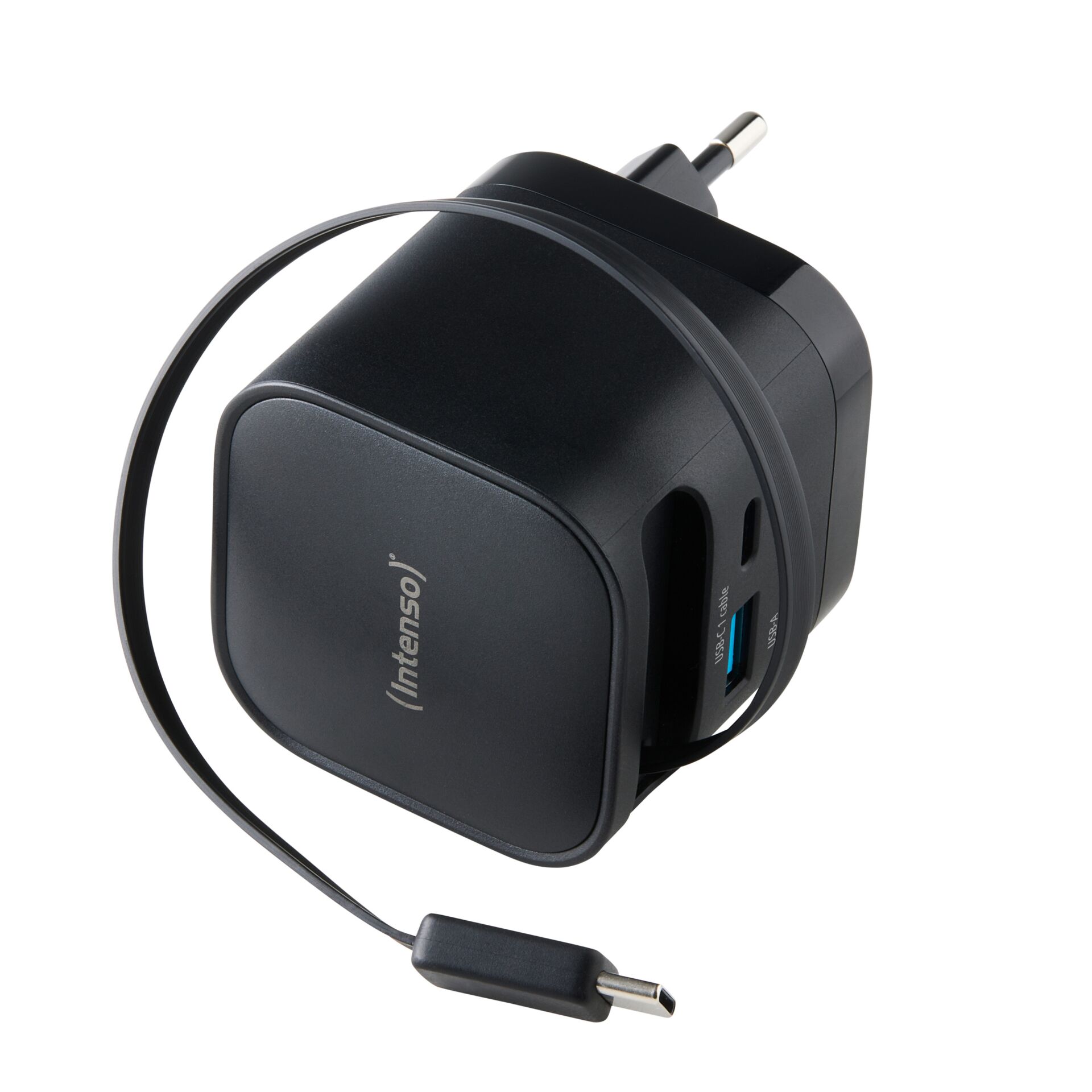 USB-C-Ladegerät, Netzadapter, Klappstecker, USB-A-Anschluss, Intenso