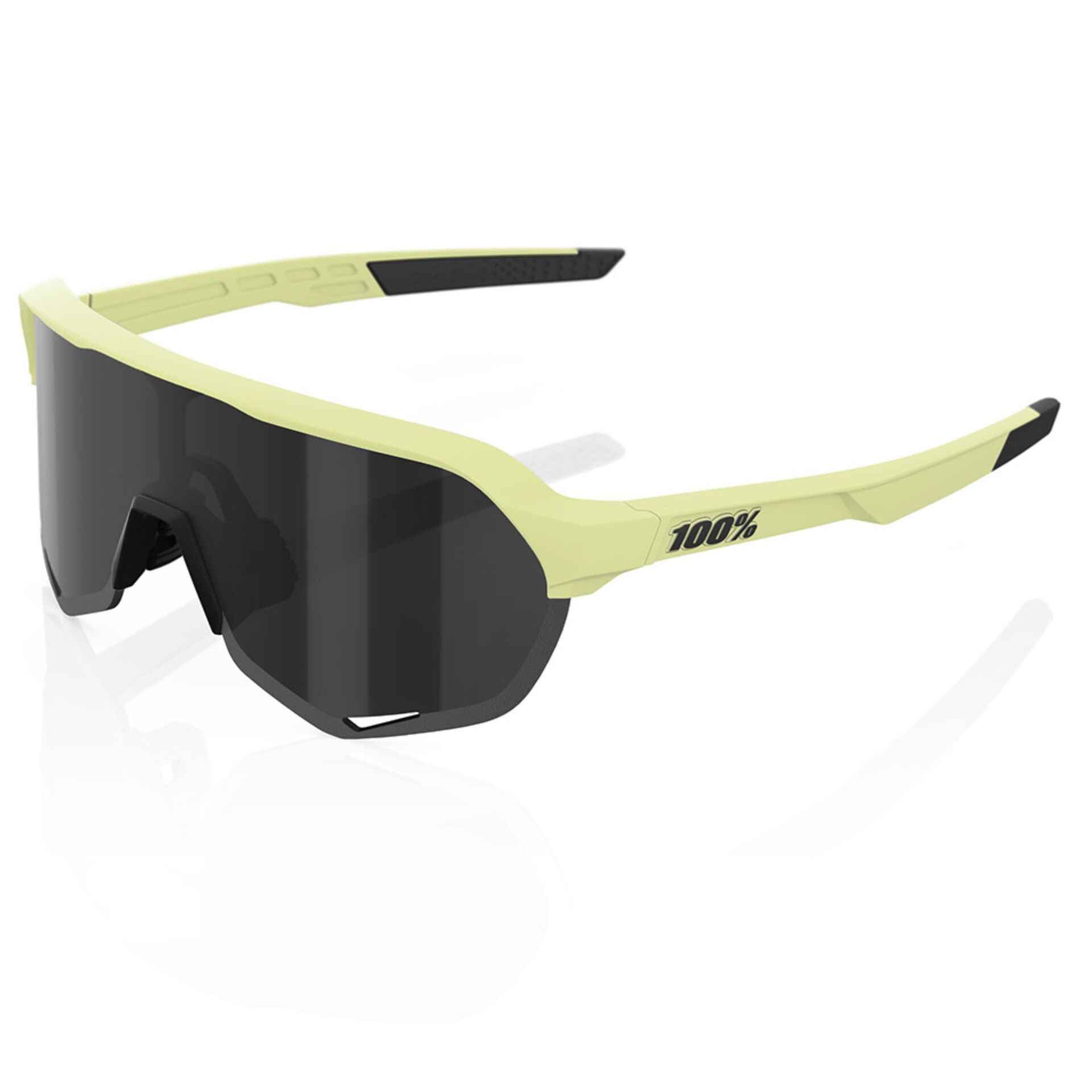 Sportbrille, Sonnenbrille, Gelber Rahmen, Grau Glas, 100% Branding sichtbar