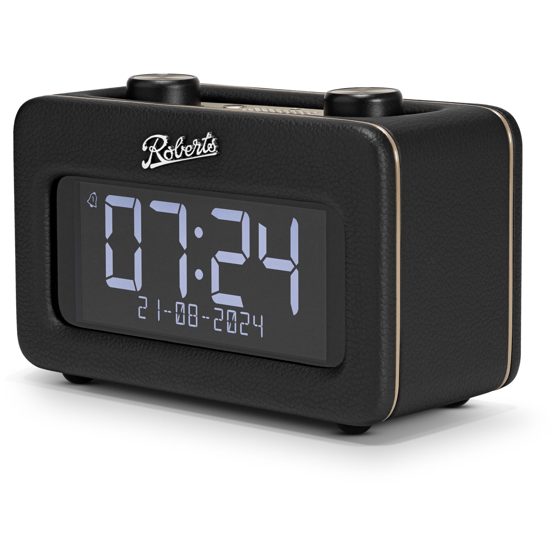 Digitaluhr, Wecker, LED-Anzeige, Schwarz, Kunstleder