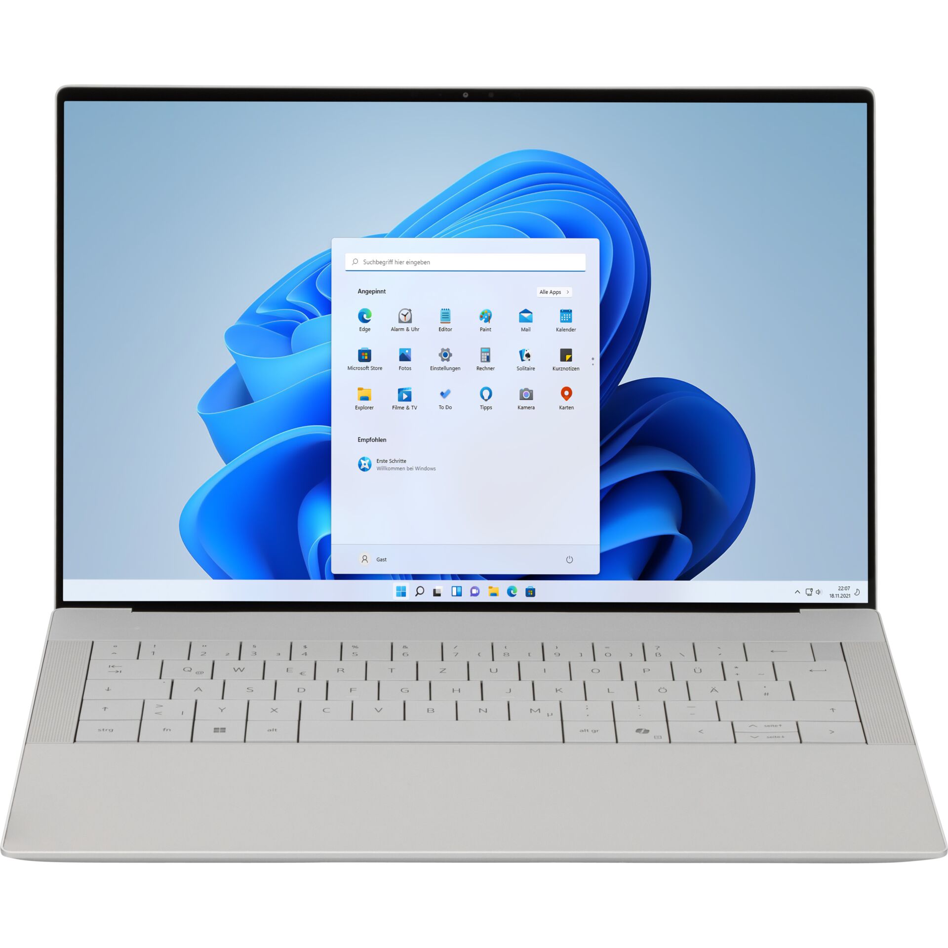Laptop, Laptop-Display, Windows, Silber, Beleuchtete-Tastatur