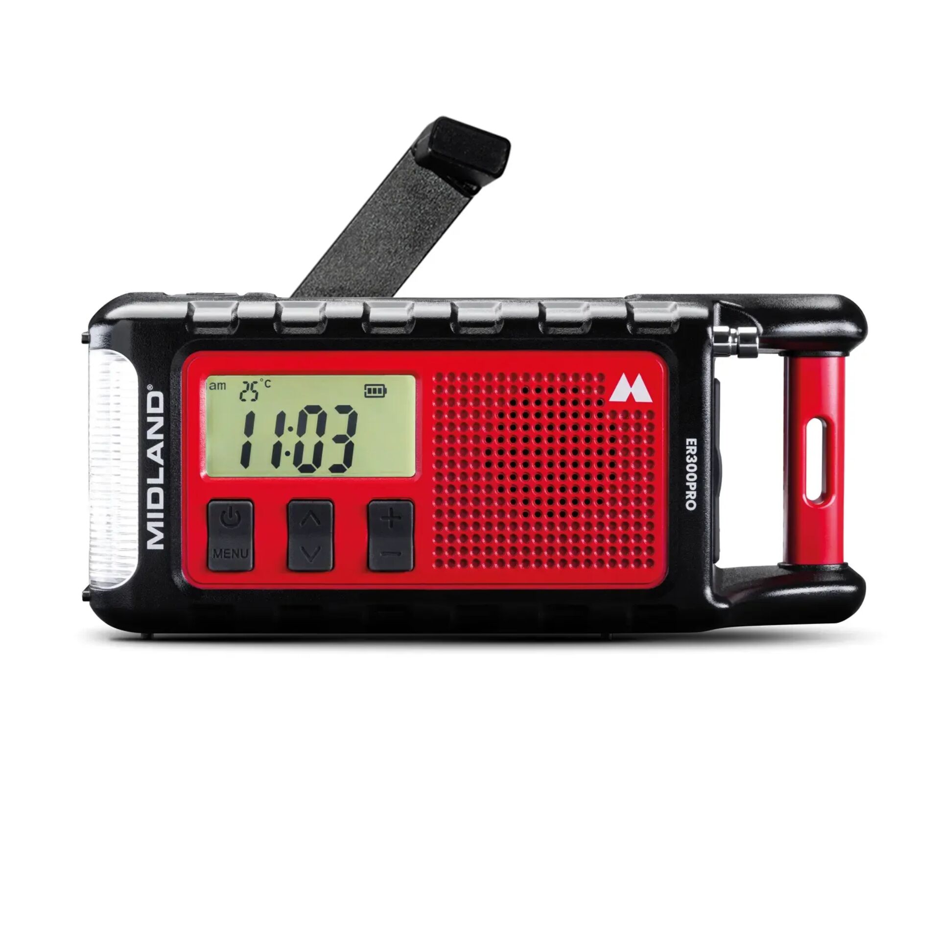 Notrufgerät, Radiorecorder, Lautsprecher, Handy-Notruf, Anzeige 11:03