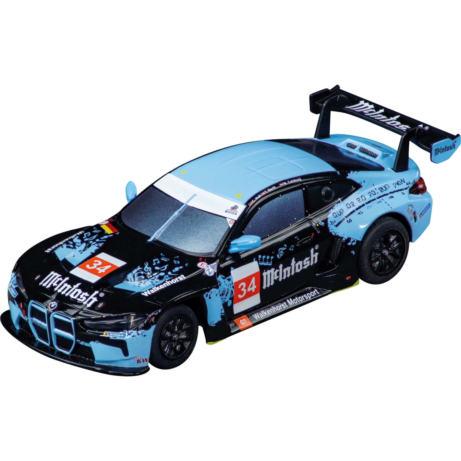 Rennwagen, Modellauto, Motorsport, Rennsportwagen, Lackierte Oberfläche, Auto racing car, Rennwagen, Modellauto, Blau-schwarz Verlauf, Hinteren Spoiler