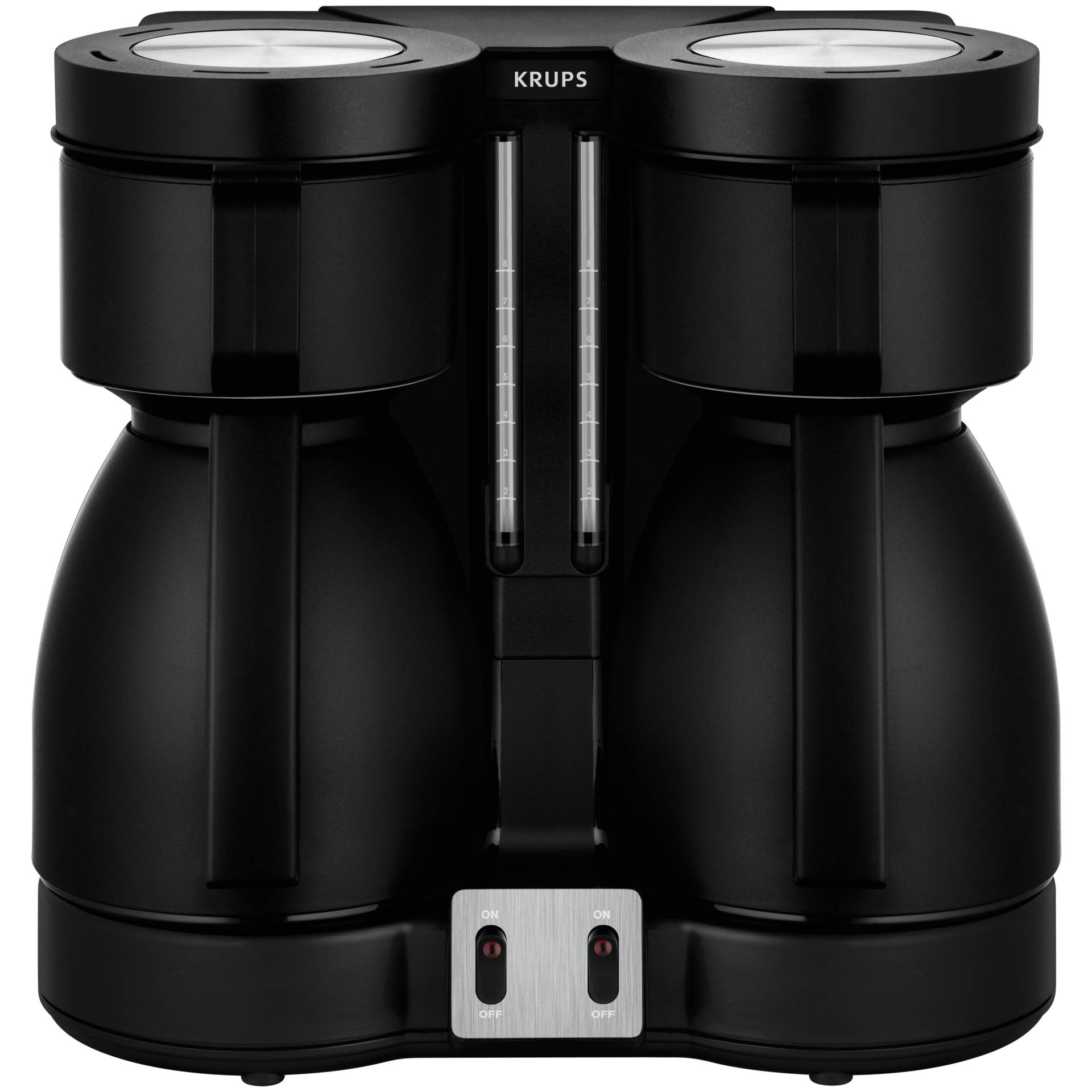 Kaffeemaschine, Kaffee-Filter, Zweiköpfige Kaffeekanne, Thermalkanne, Krups-Design