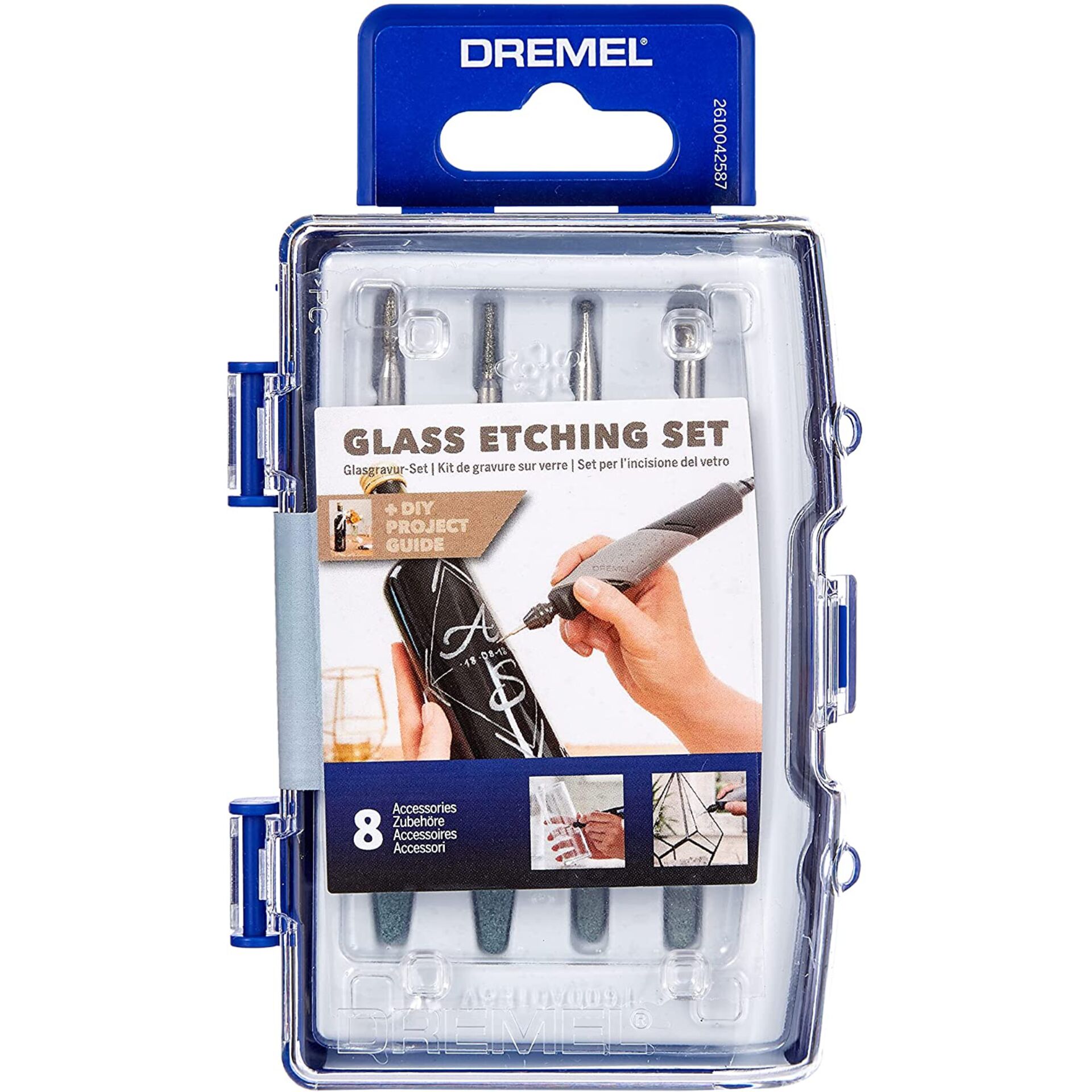 Glasgravur-Set, Gravurstift, Schleif- und Gravierwerkzeug, Glass Etching Kit, Bastelset Glas