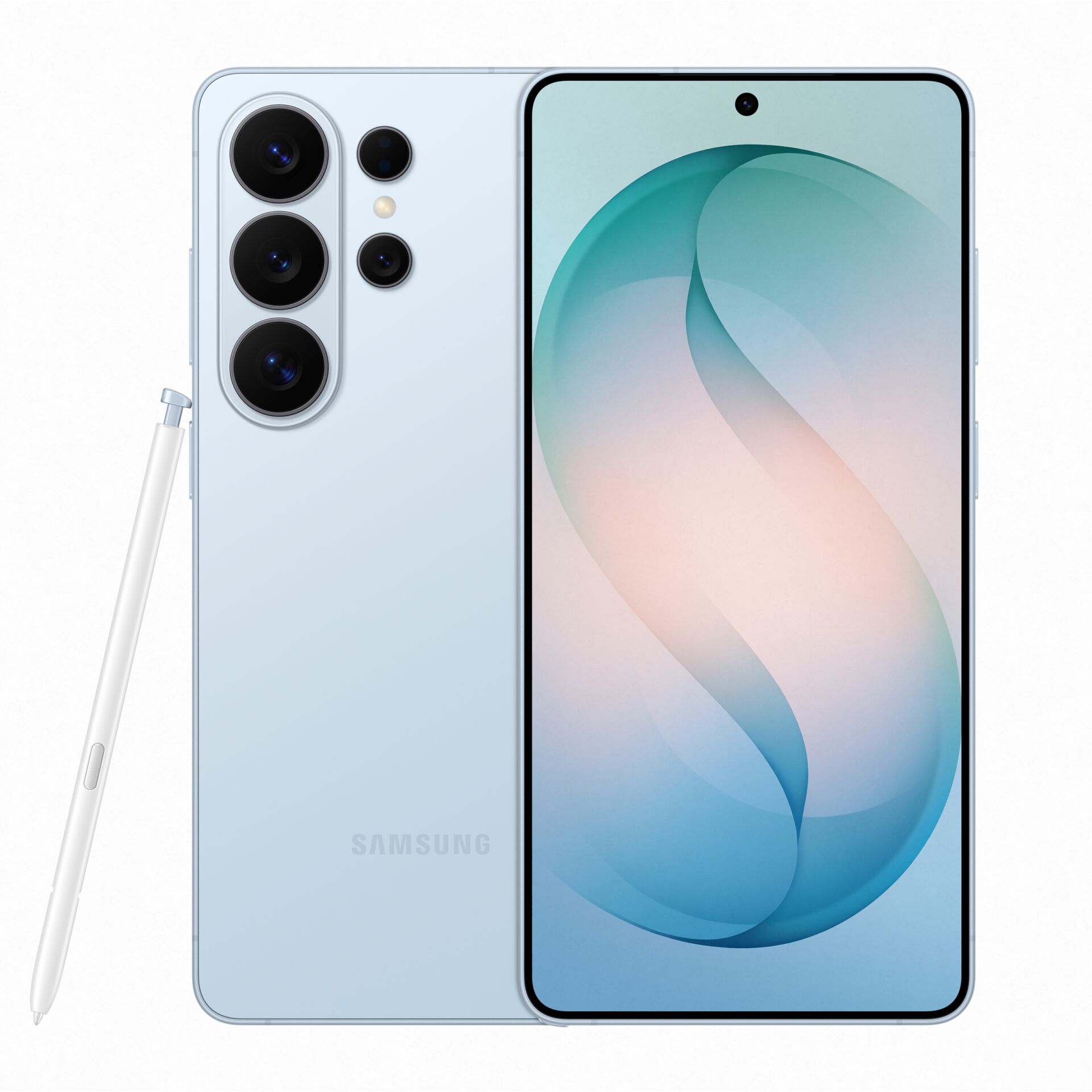 smartphone, android, quad-camera, stift, blau