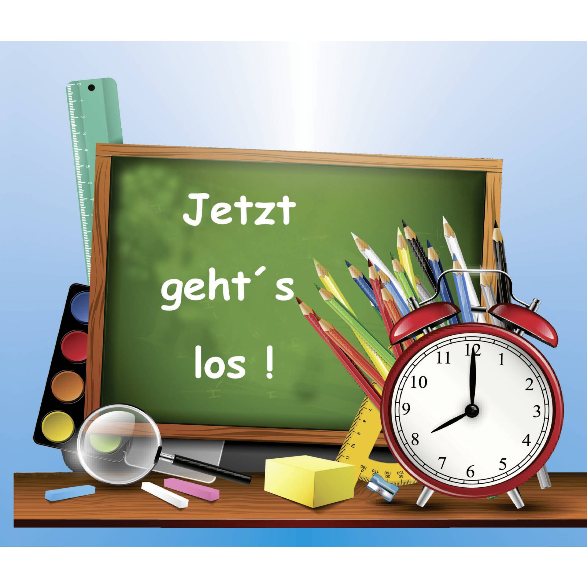 Wecker, Uhr, Tafel
