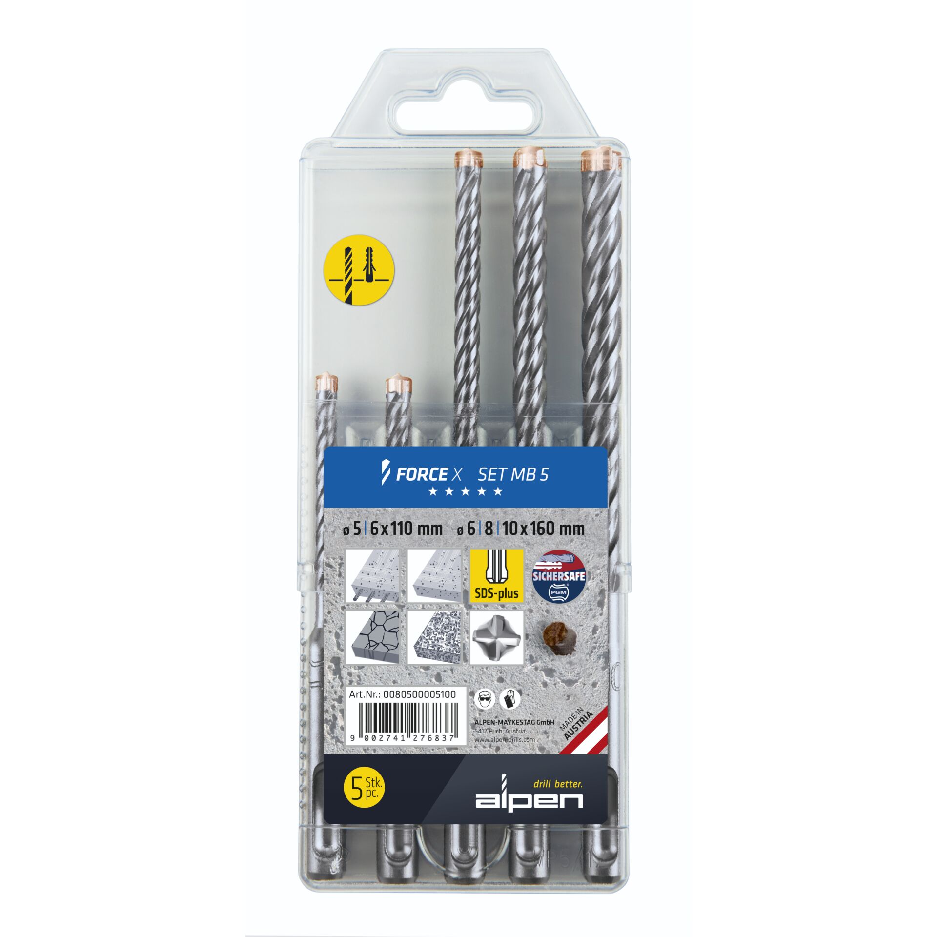 Alpen Satz SDS+ FORCE X MB 5  (805+815)