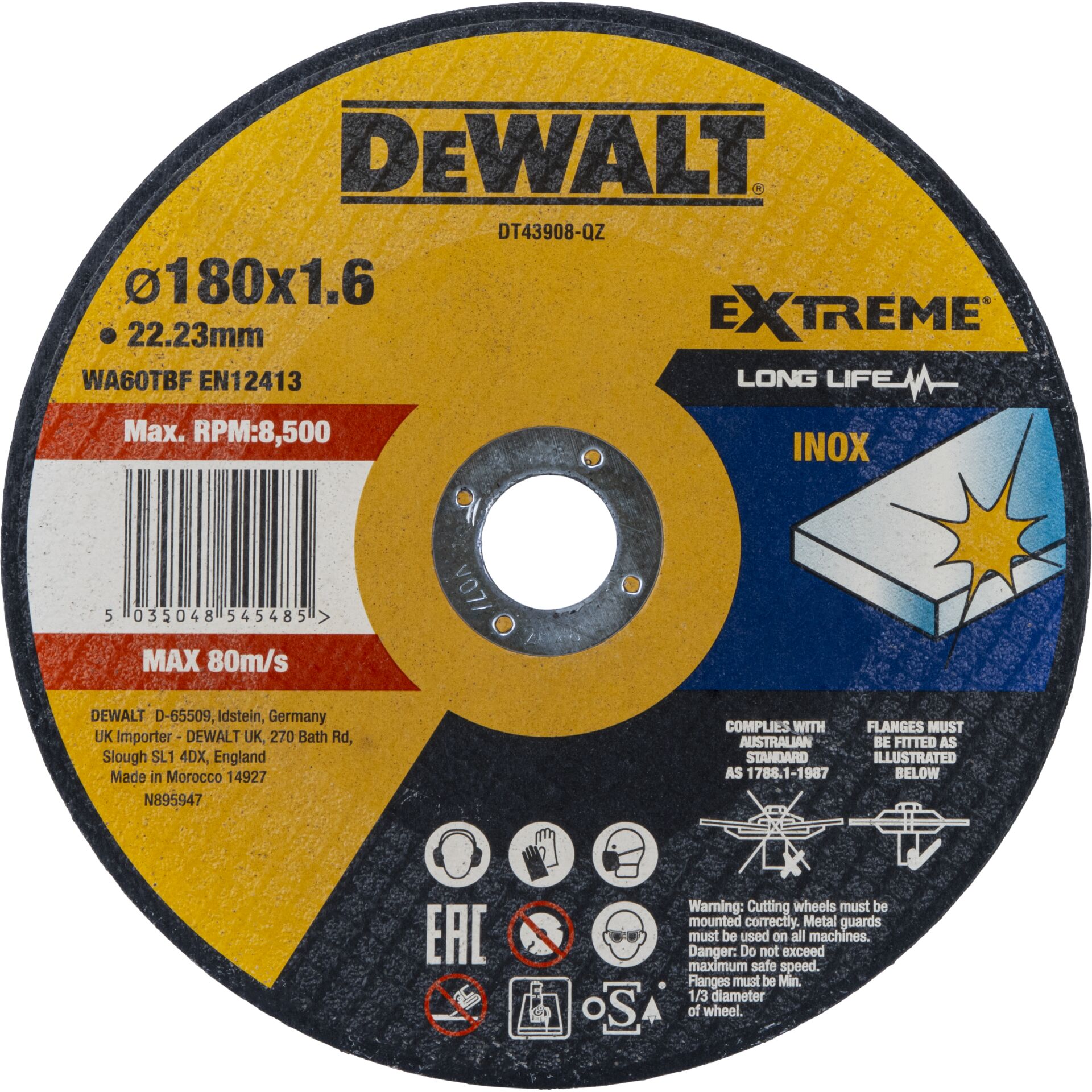 abrasivescheibe, Schleifscheibe, DeWalt, Metall, Ø180x1.6