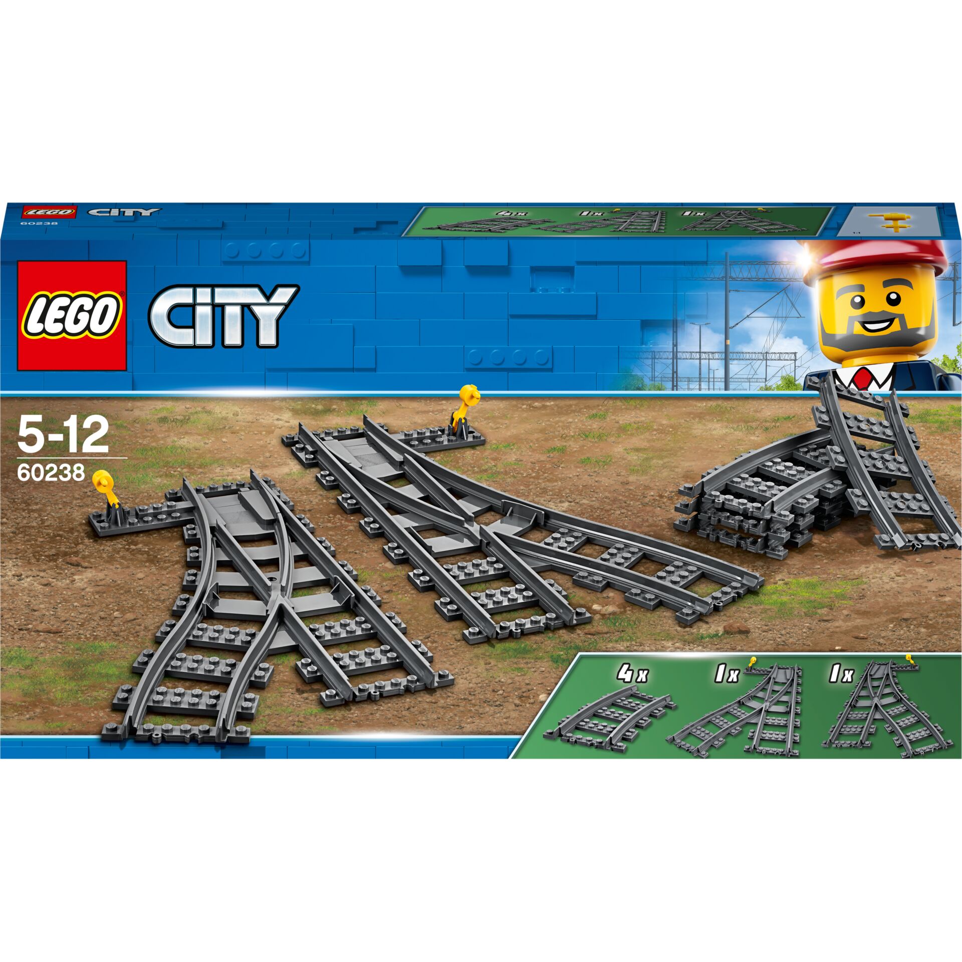 Lego City, Gleise, Schienen, Bausteine, Klemmbausteine