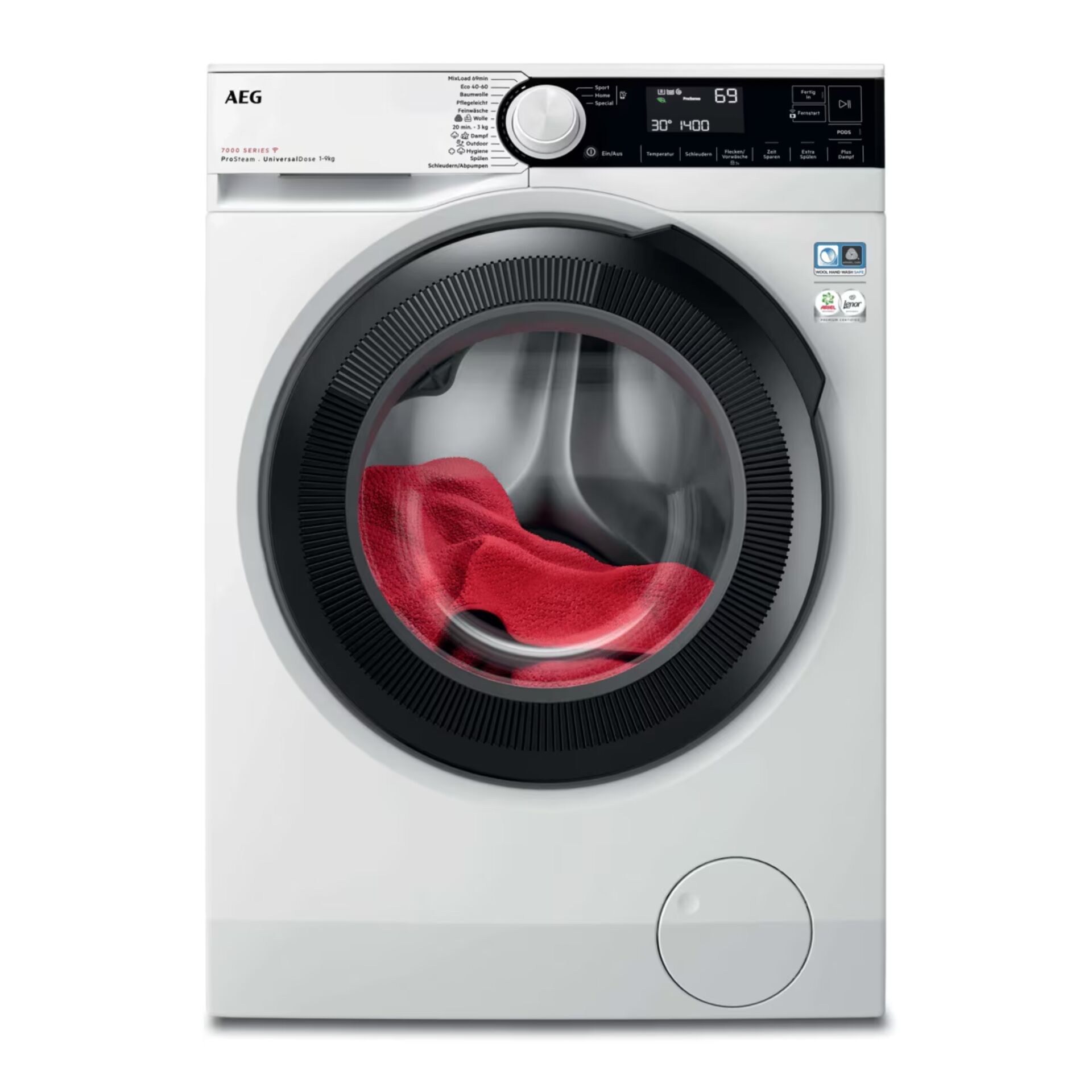 Waschmaschine, Frontlader, Kleidung, Blickrot, Rot