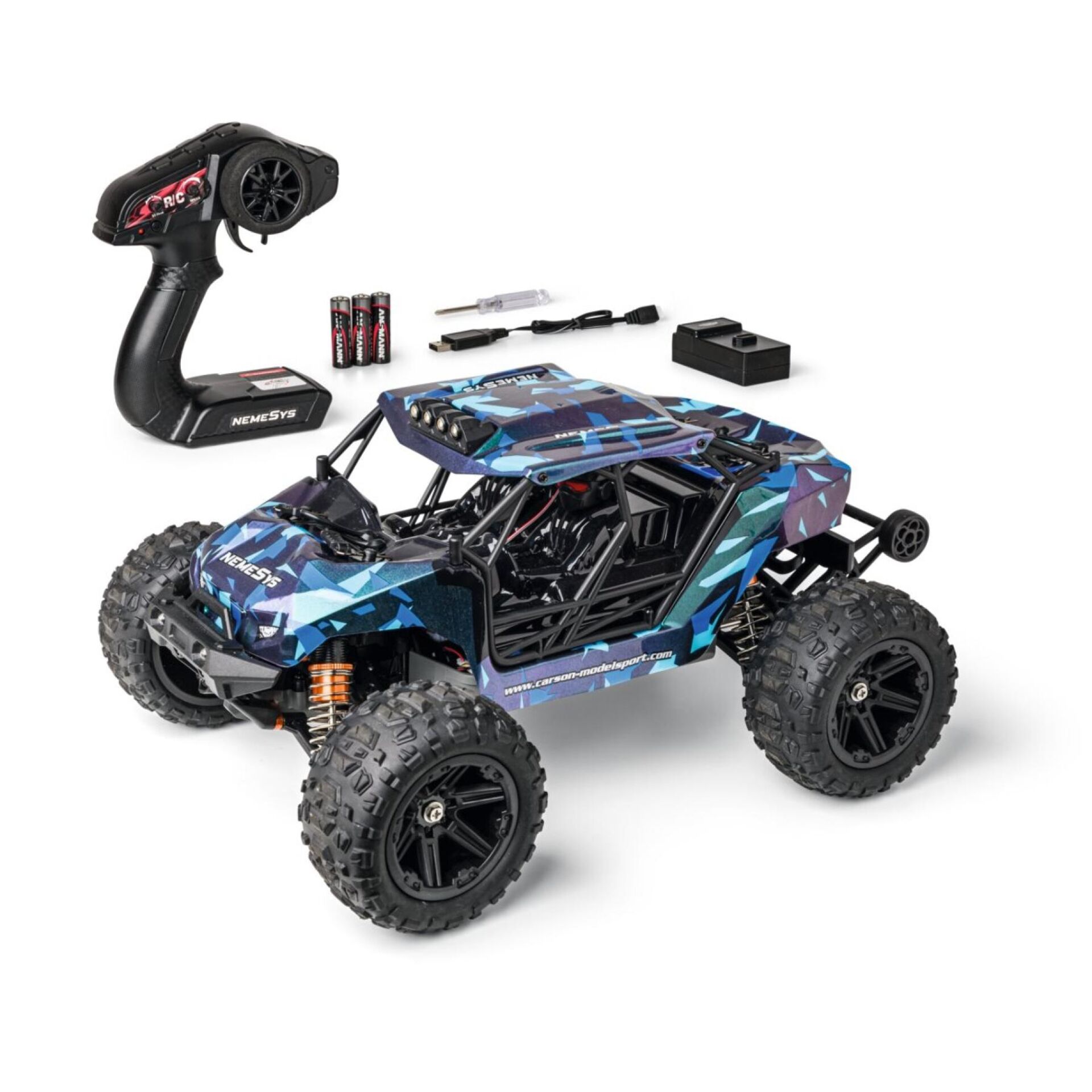 RC car,  Fernbedienung,  Geländefahrt,  batteriebetrieben,  blau camouflage