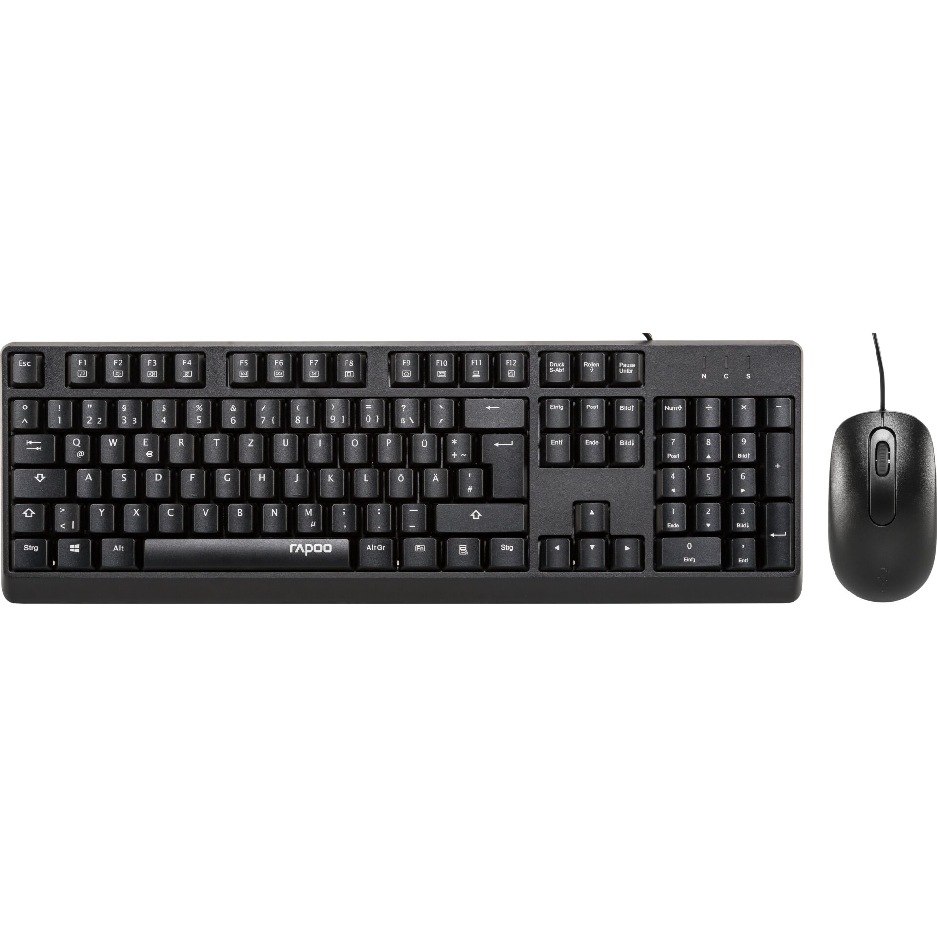 Tastatur, USB-Tastatur, Full-Size, QWERTZ, Schwarz