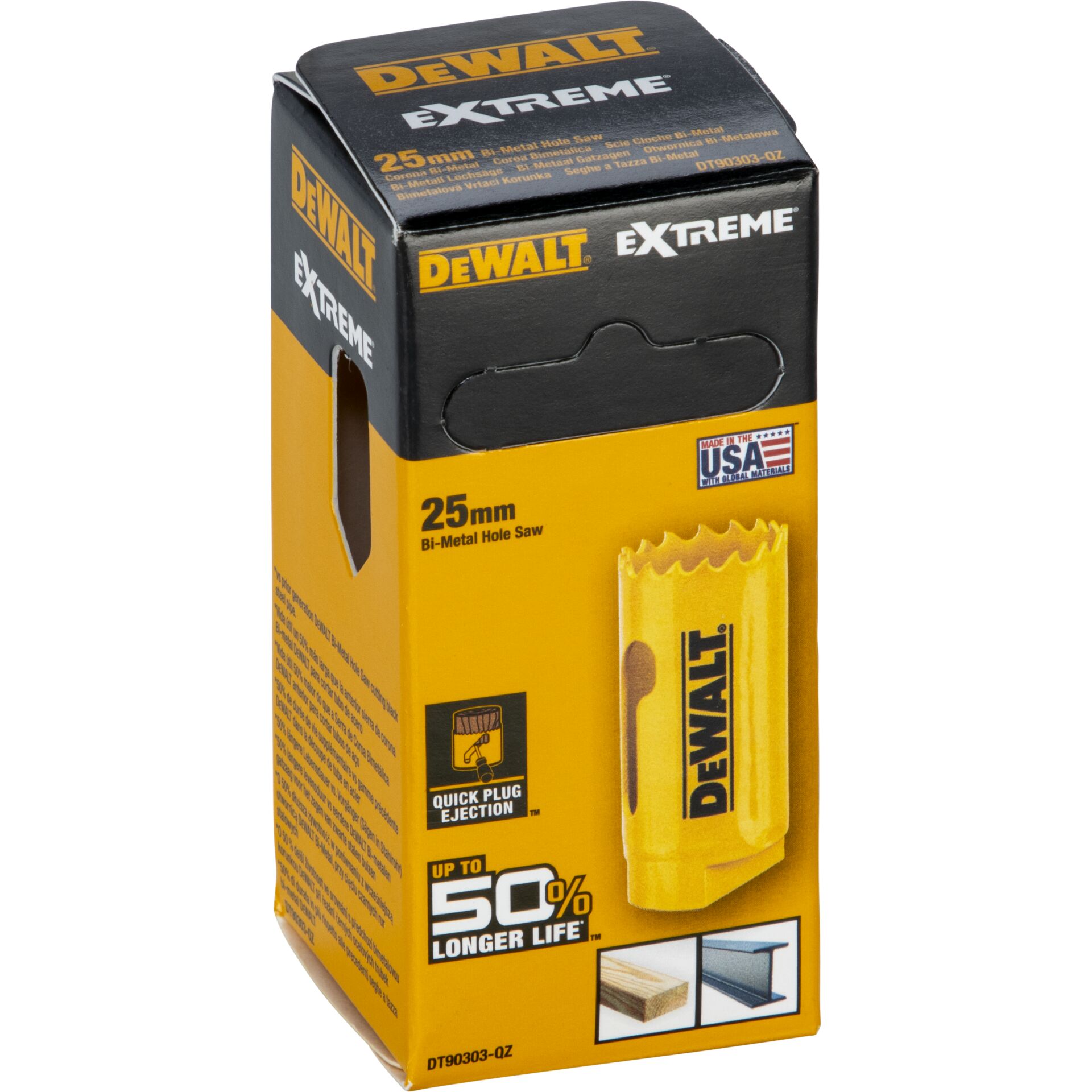 25mm, Bi-Metal Lochsäge, Gelb, DEWALT, Extrem