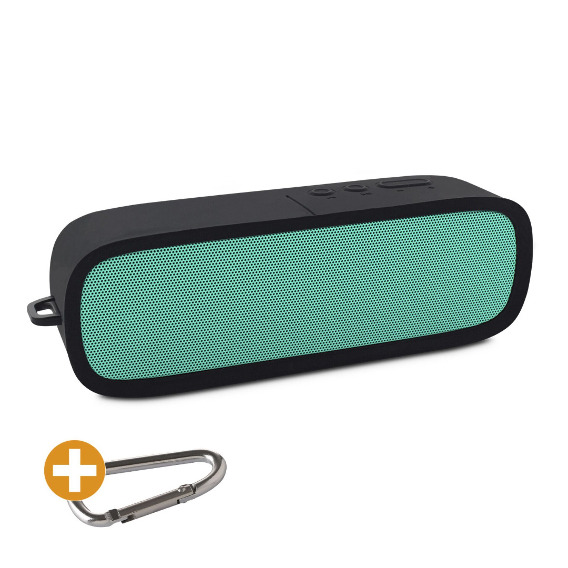 Bluetooth-Lautsprecher, tragbarer Lautsprecher, mintgrün, USB-C, Karabiner