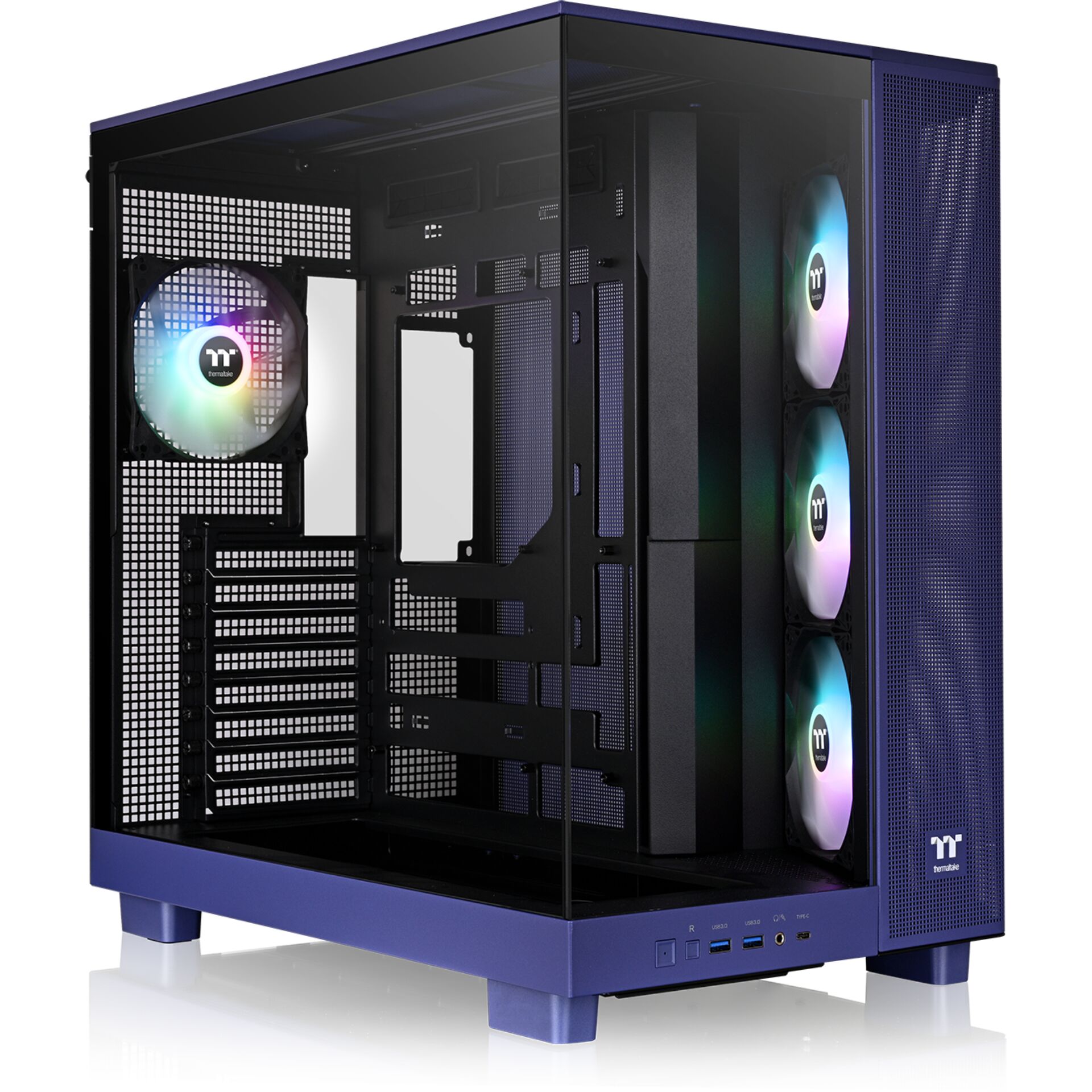 PC-Gehäuse, Mid-Tower, Schichtglas, RGB-Lüfter, Mesh-Front