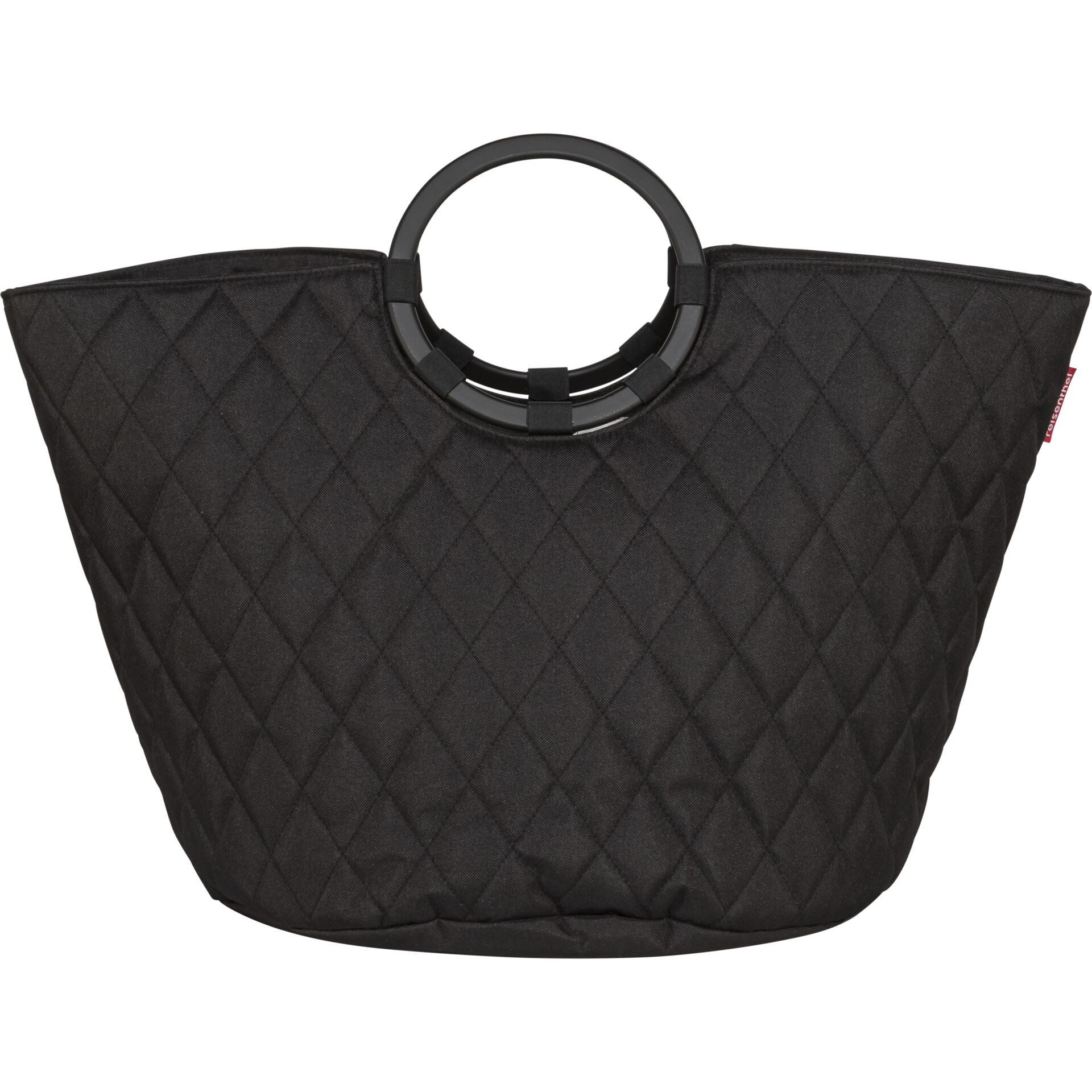 Tasche, gezügelt quilted?, schwarz, Ringgriff, Stofftasche