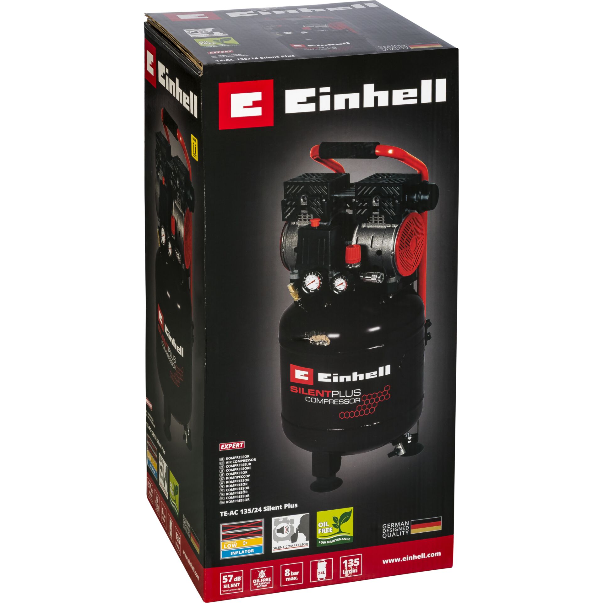 Druckkompressor, Flüsterkompressor, Ölfrei, 13/24 Liter, Einhell