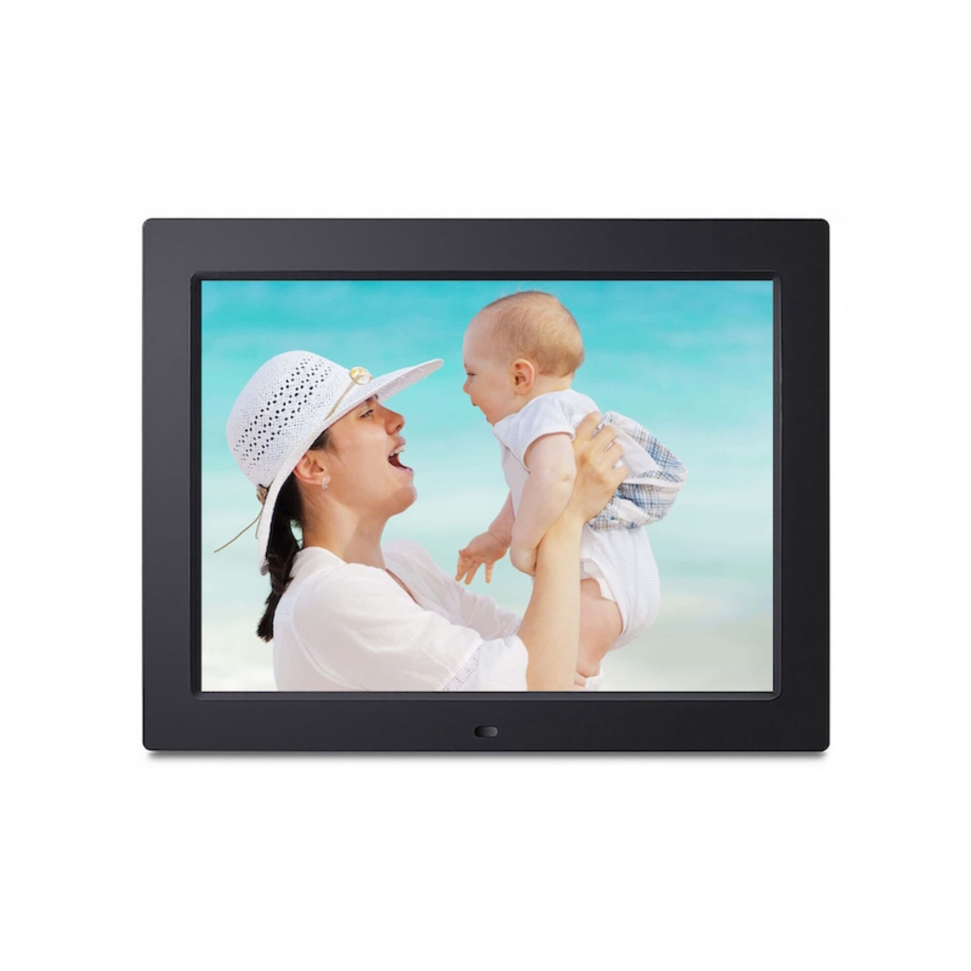 rahmenbild, digitaler rahmen, fotorahmen, kind mit mutter, strandbild