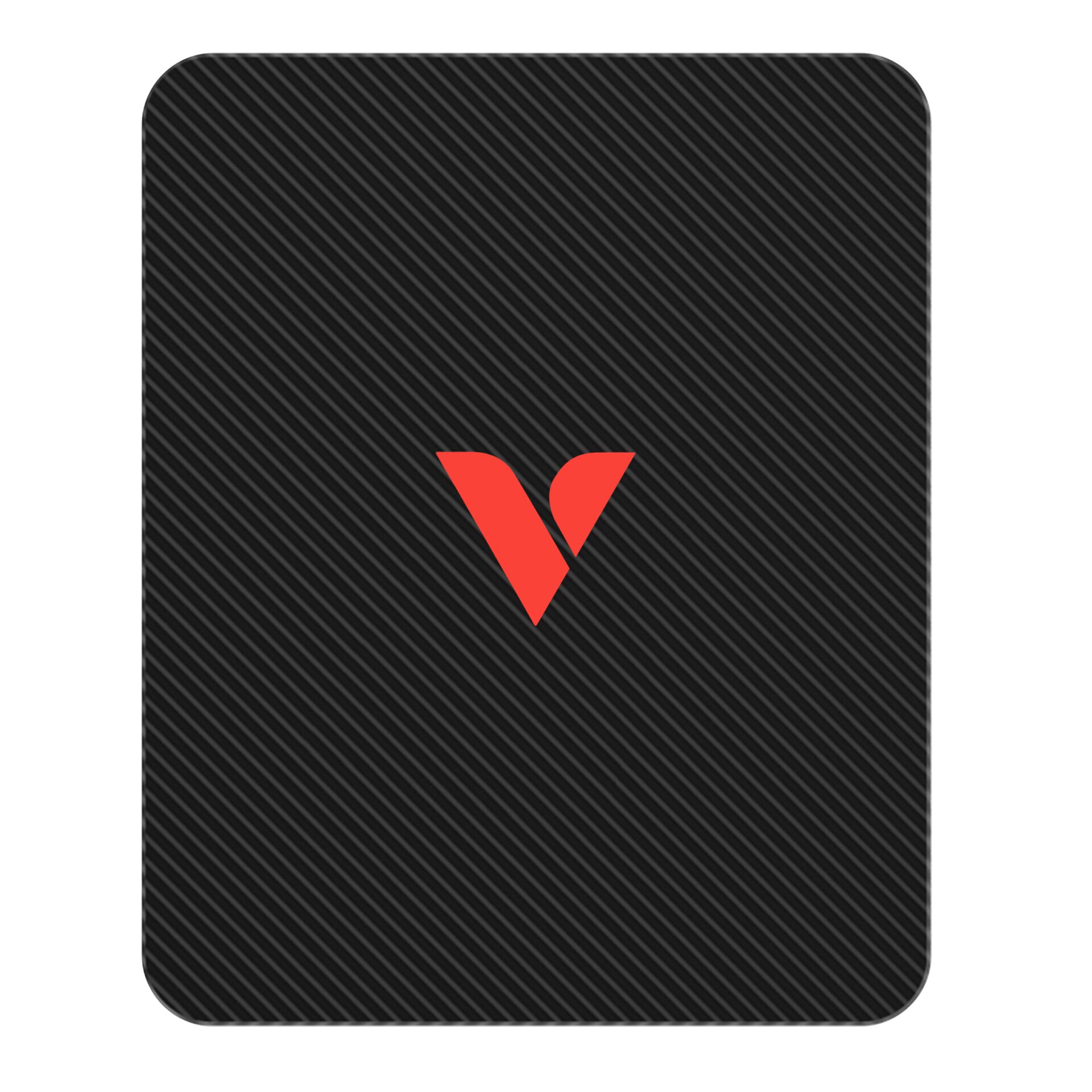 Kohlefaser, Schwarze Karte, Rotes Logo,  diagonales Muster, Abgerundete Ecken
