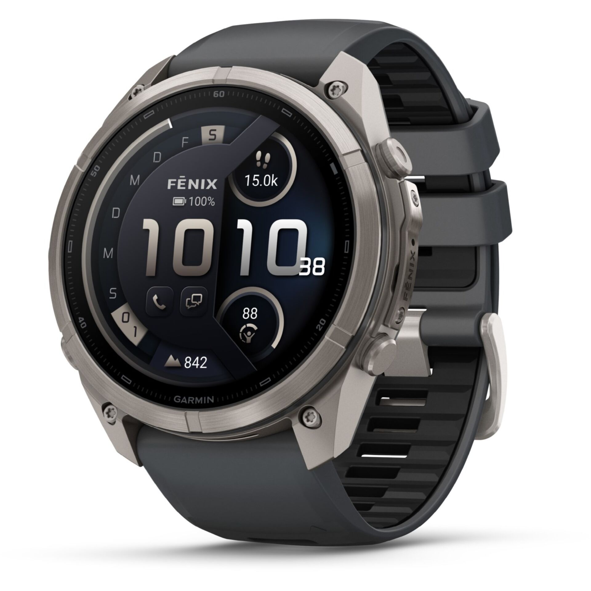 Smartwatch, Garmin, Runddesign, Grau, Touchscreen
