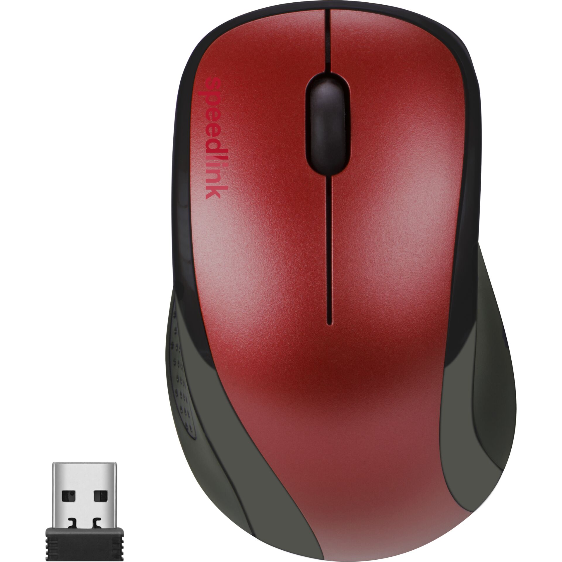 Maus, Wireless, Optisch, Rot, USB-Empfänger