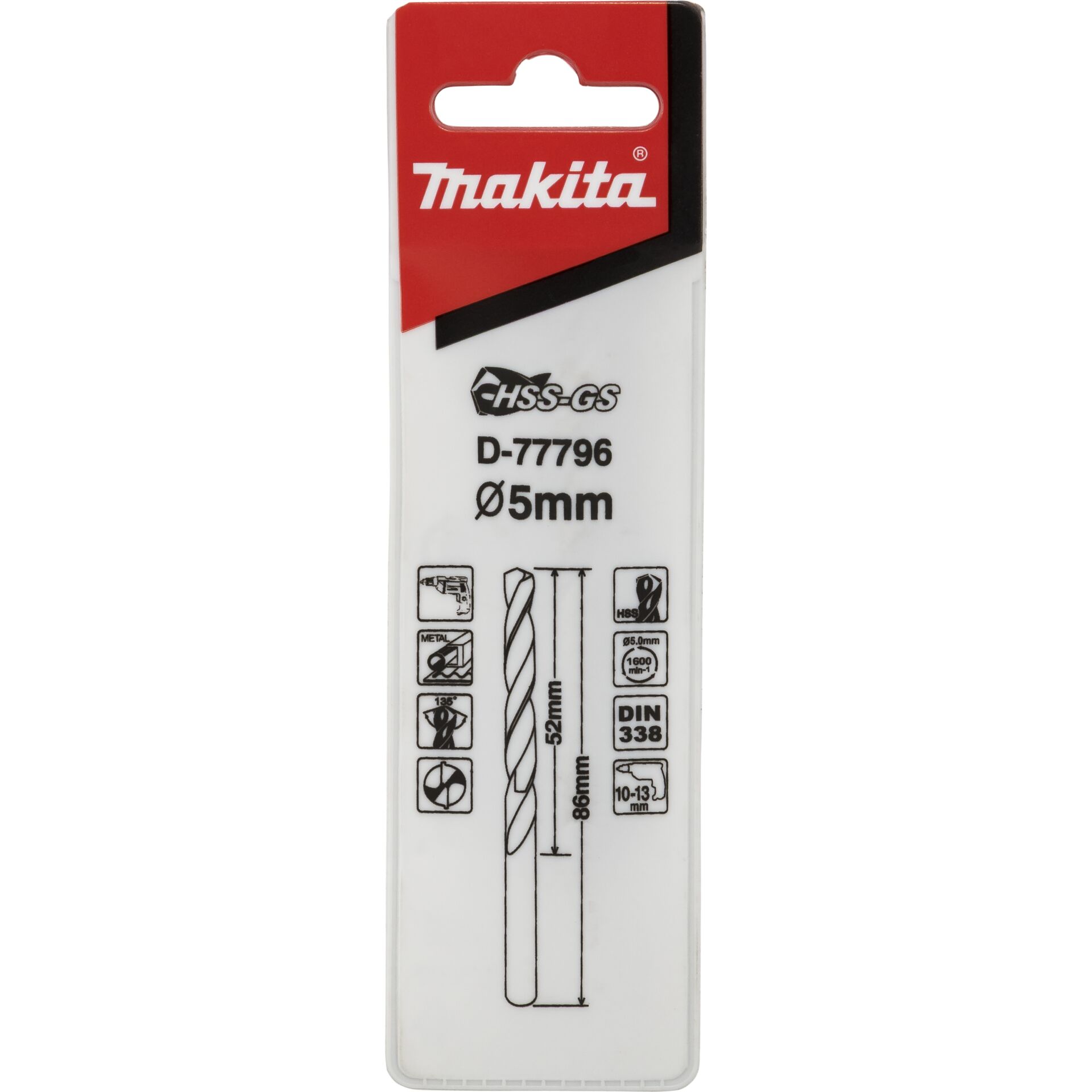 Makita Metallbohrer HSS-GS  5,0x86mm