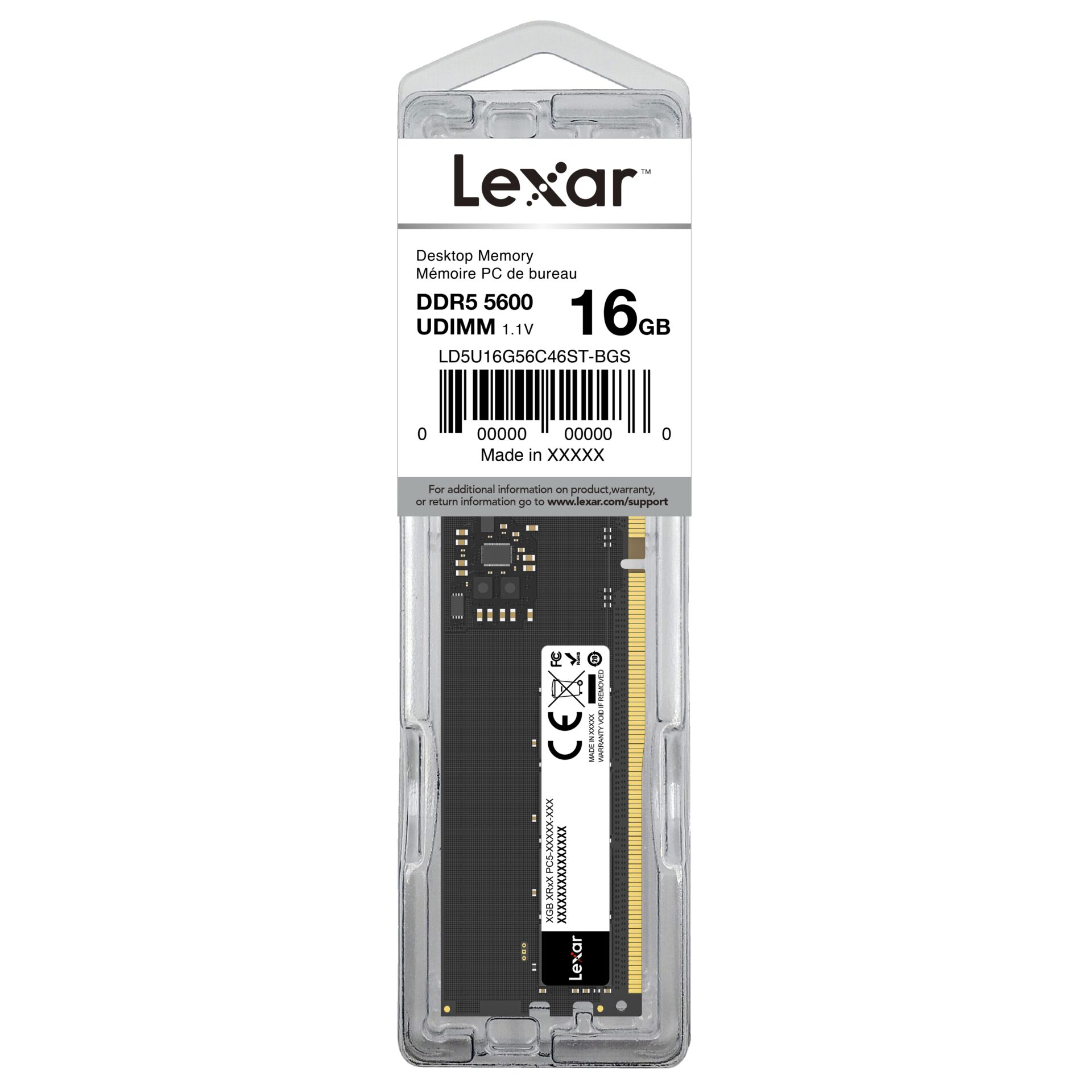RAM, DDR5, 16GB, Desktop memory, UDIMM