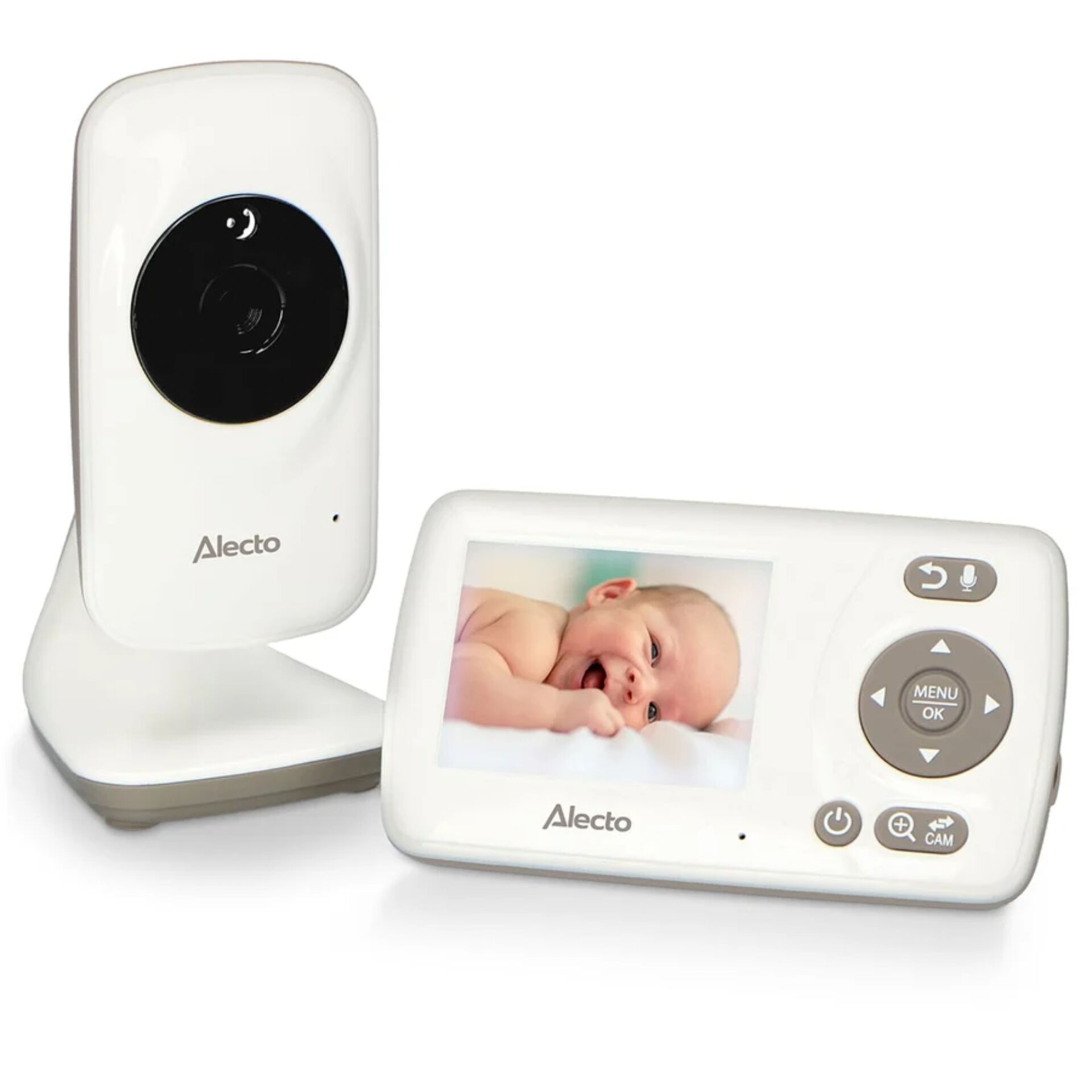 Baby-Monitor, Video-Monitor, Kabellos, LCD-Bildschirm, Weiß