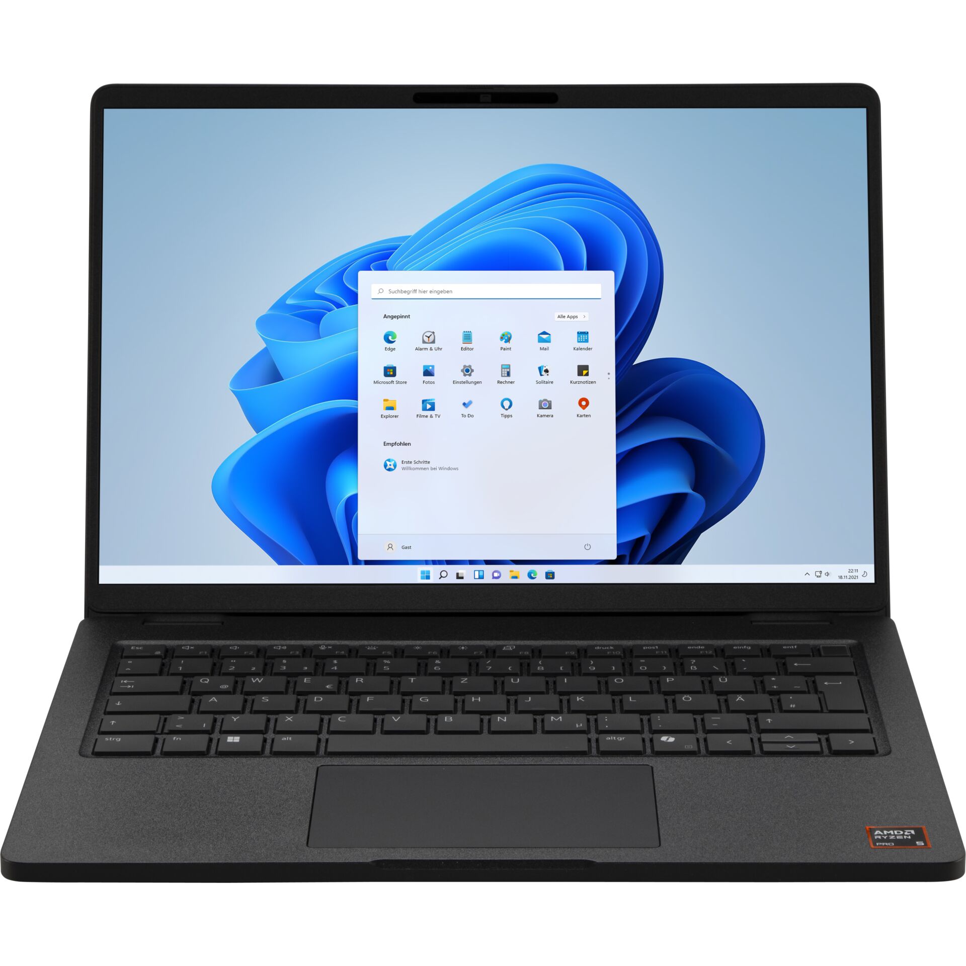 laptop, Windows-Laptop, schwarz, Display, Tastatur