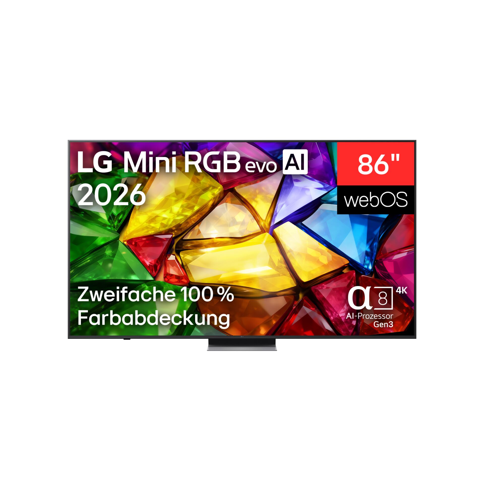 86 Zoll, LED TV, 4K, HDR, AI Prozessor