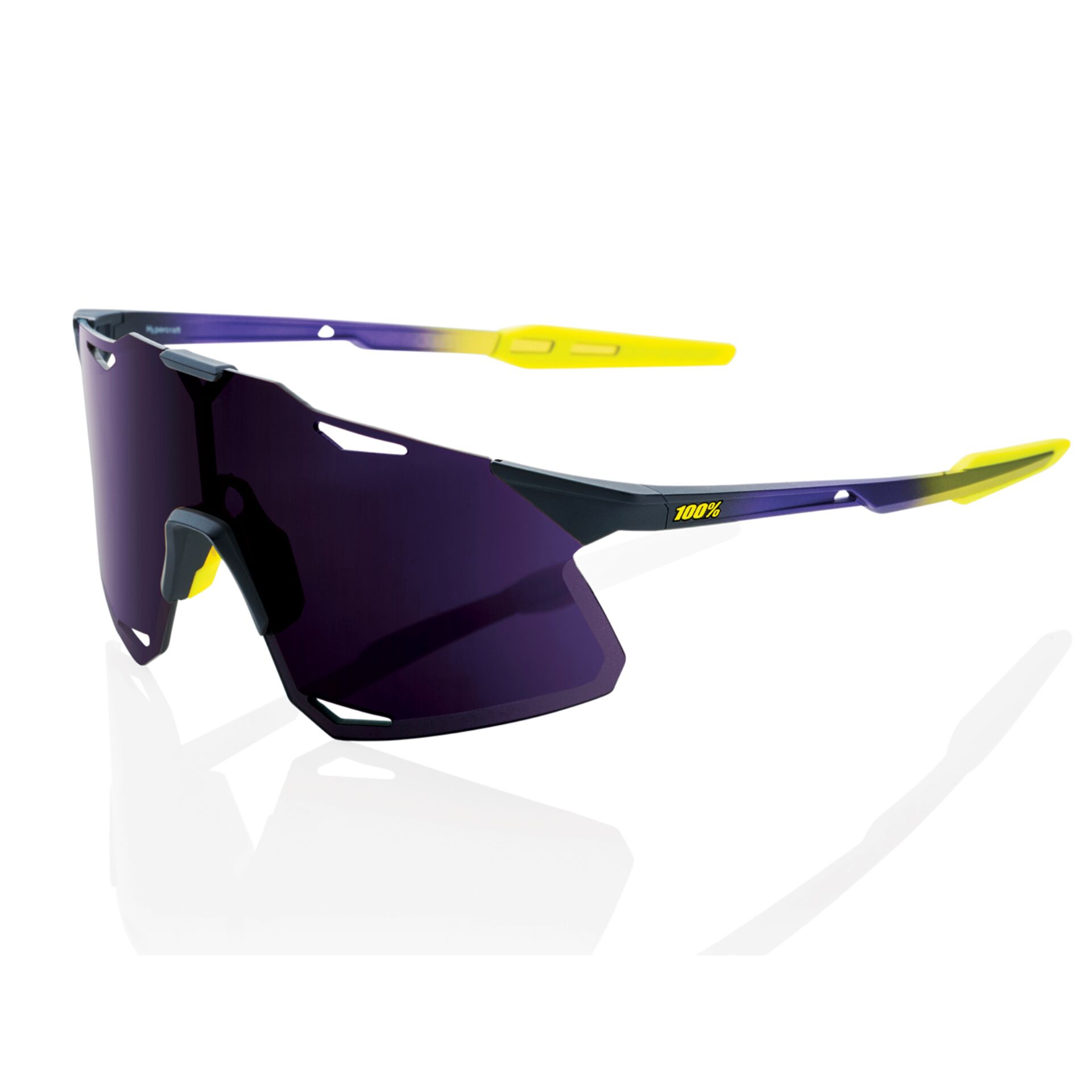 Sportbrille, Lila Glas, Gelb Akzente, Rahmen gelb-lila, Sunglasses Single-Lens